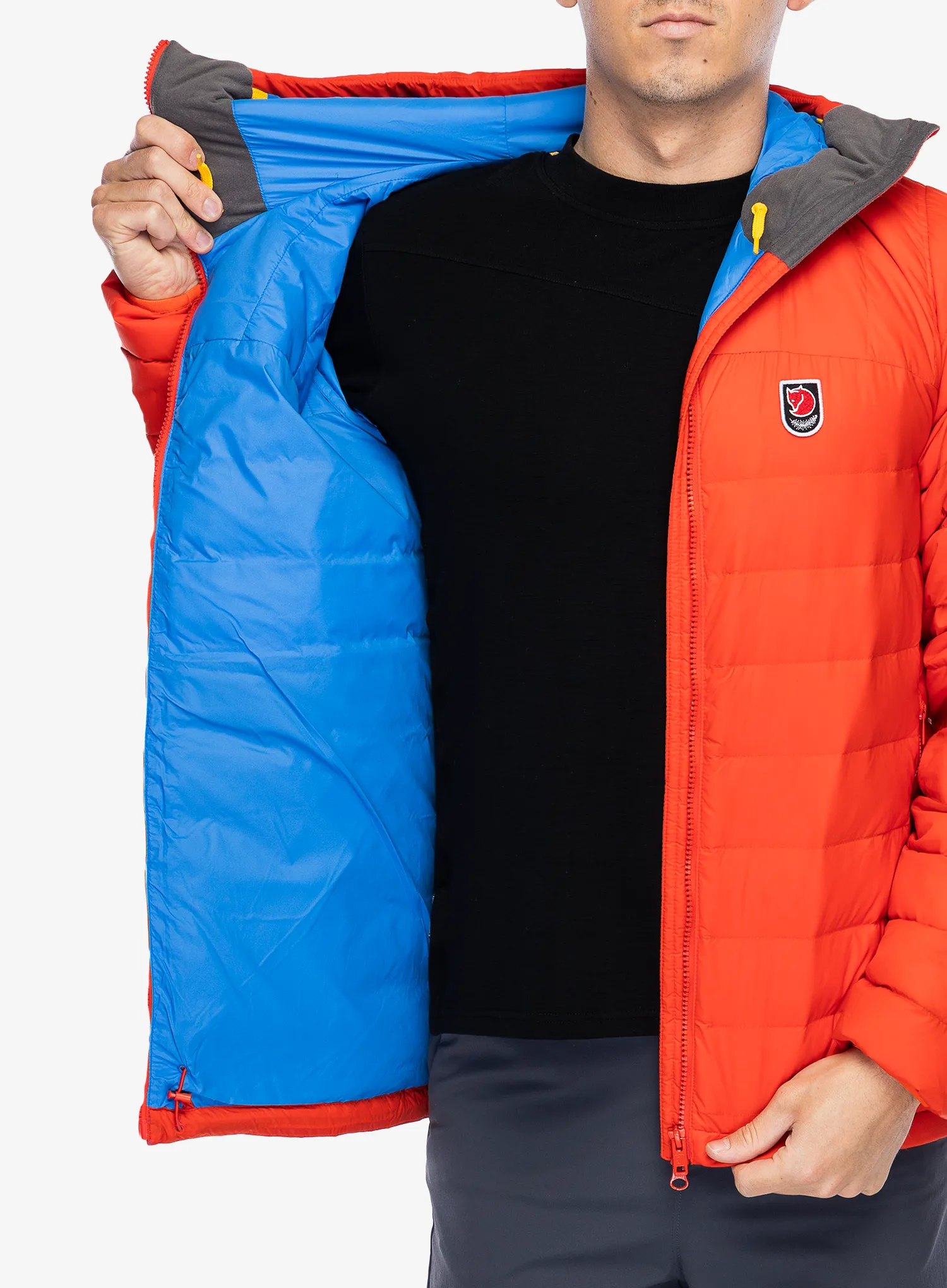 Пуховик Fjallraven Expedition Pack Down Hoodie - flame orange/un blue