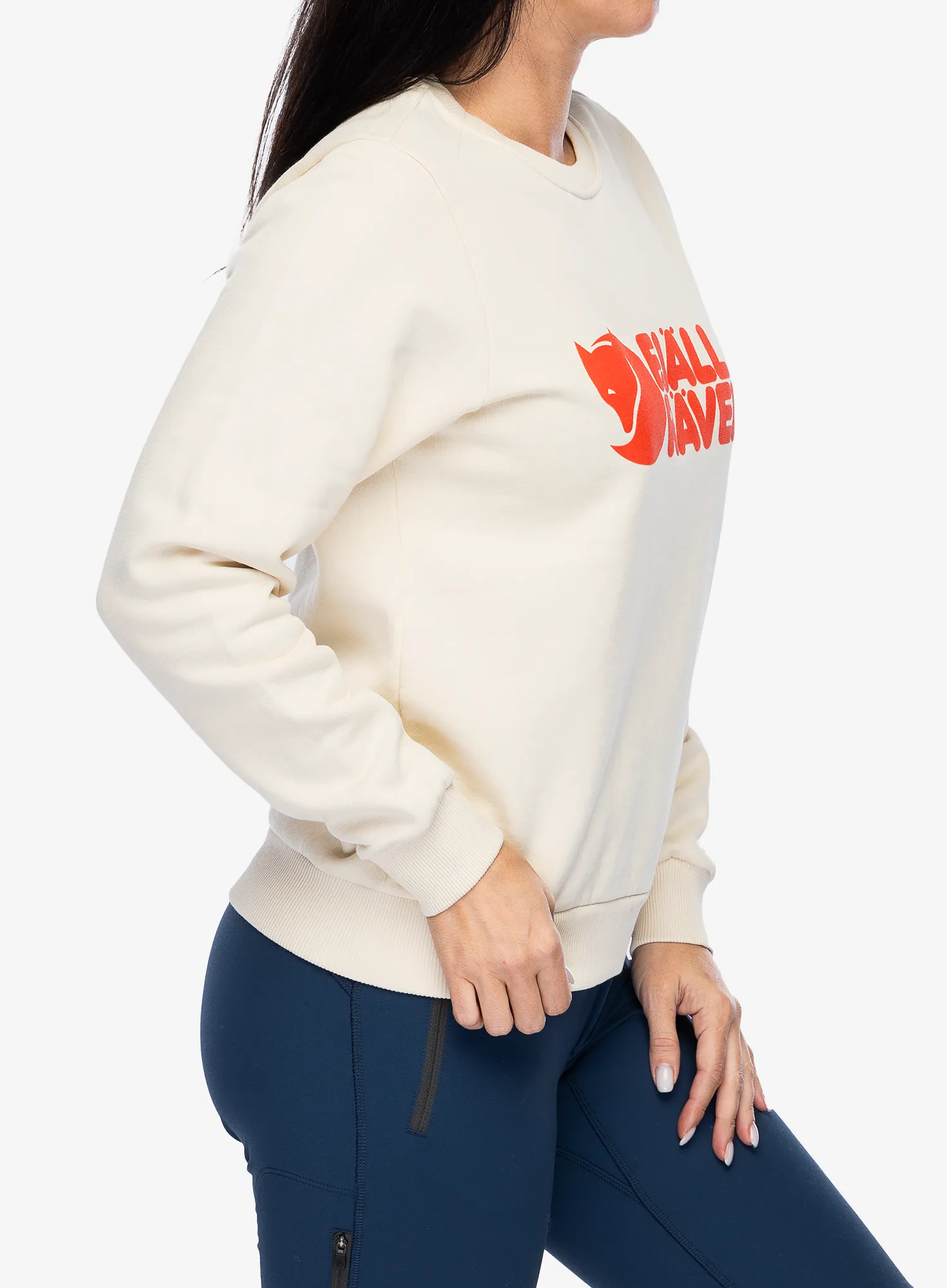 Кофта жіноча Fjallraven Logo Sweater - chalk white/flame orange