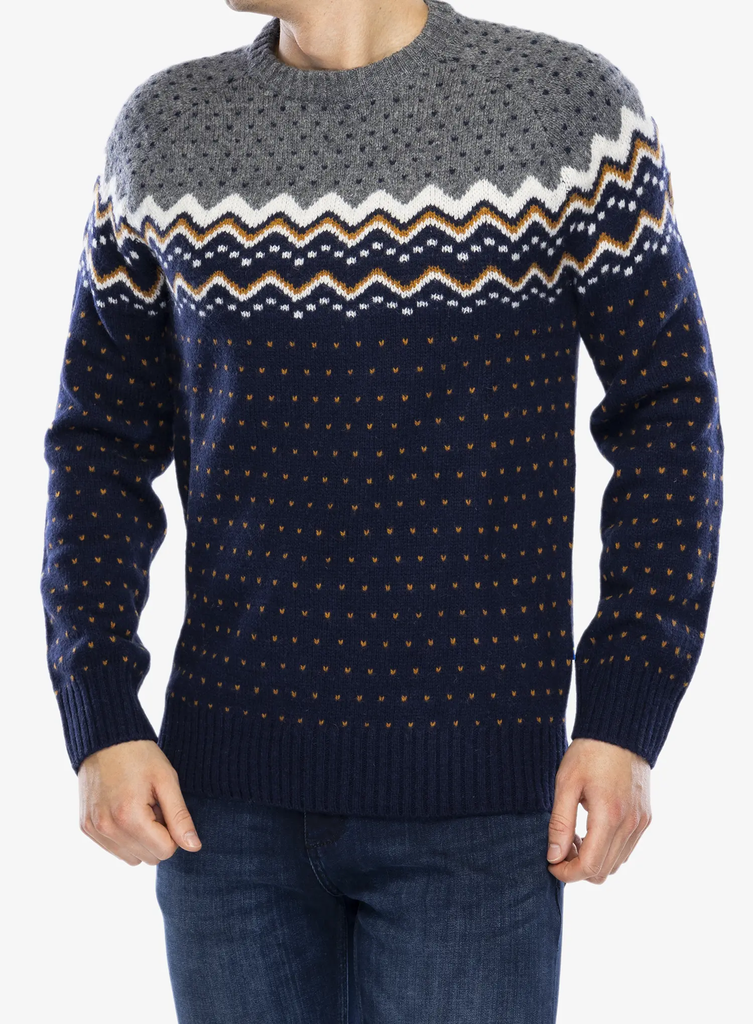 Светр Fjallraven Ovik Knit Sweater - dark navy/navy