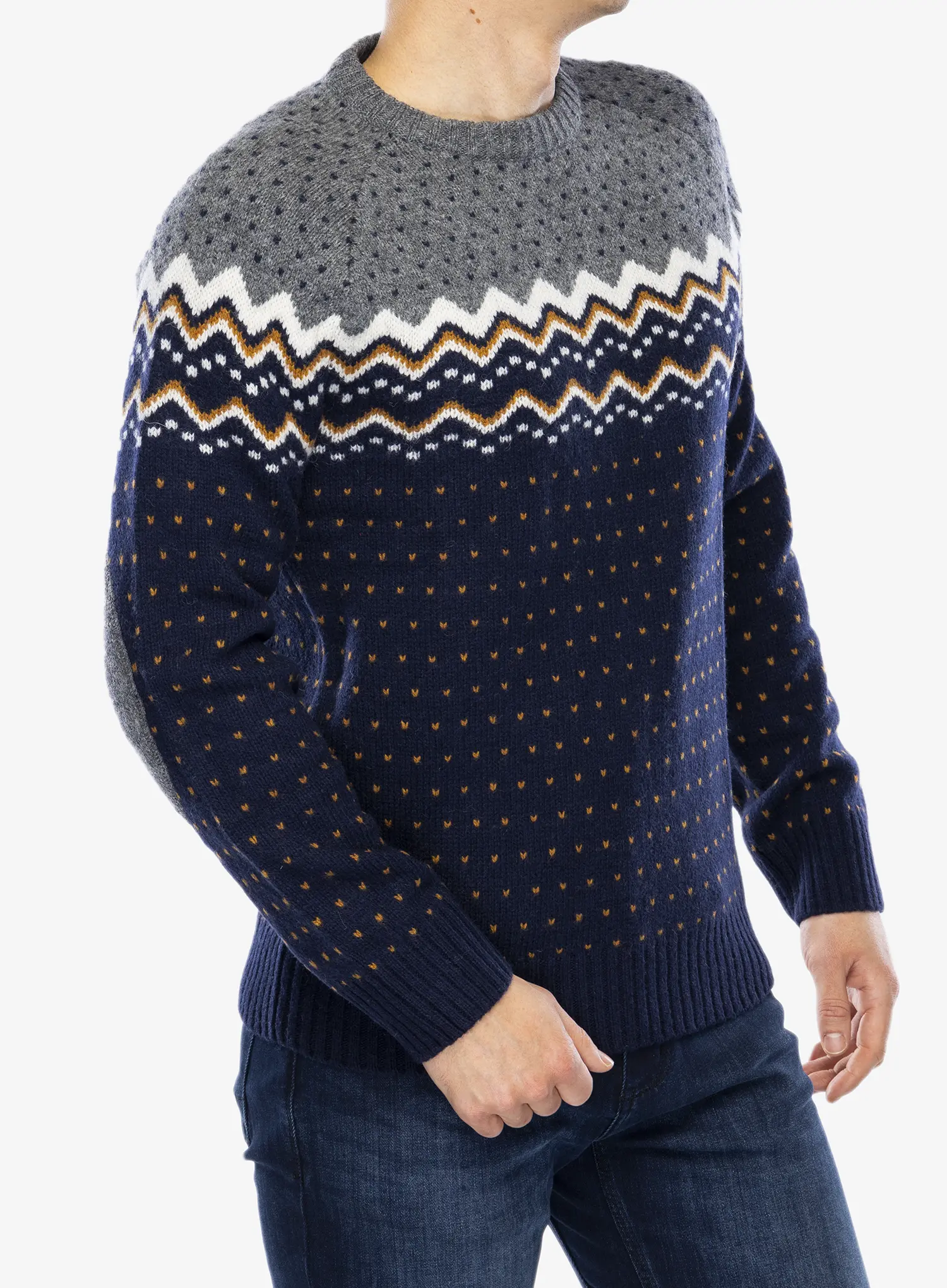 Светр Fjallraven Ovik Knit Sweater - dark navy/navy