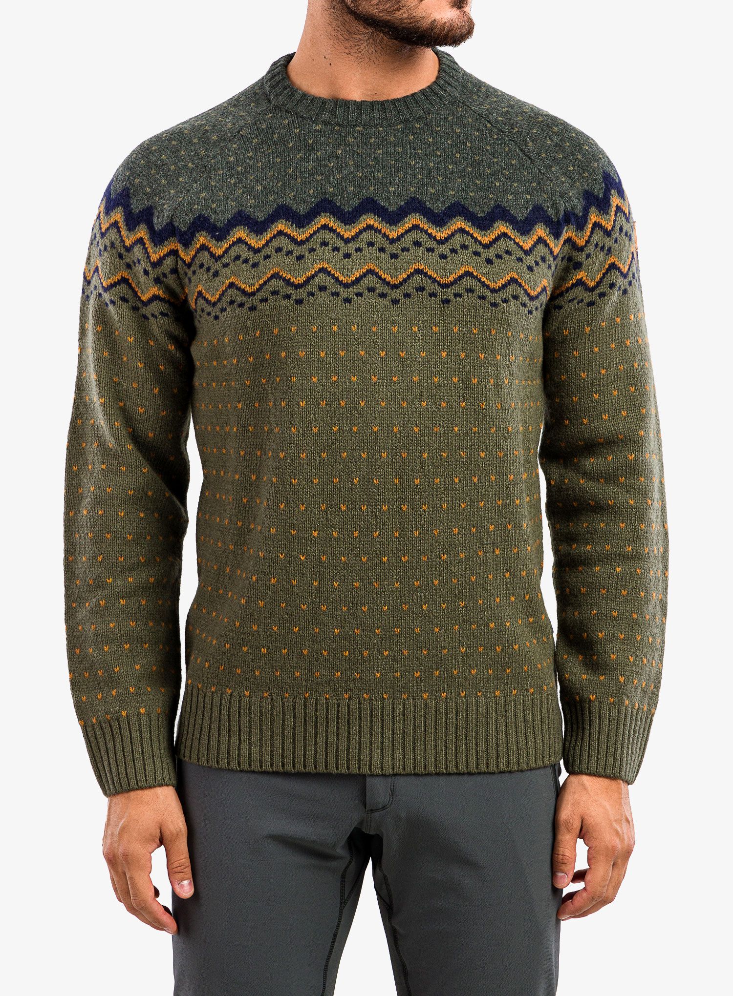 Светр Fjallraven Ovik Knit Sweater - laurel green/deep forest