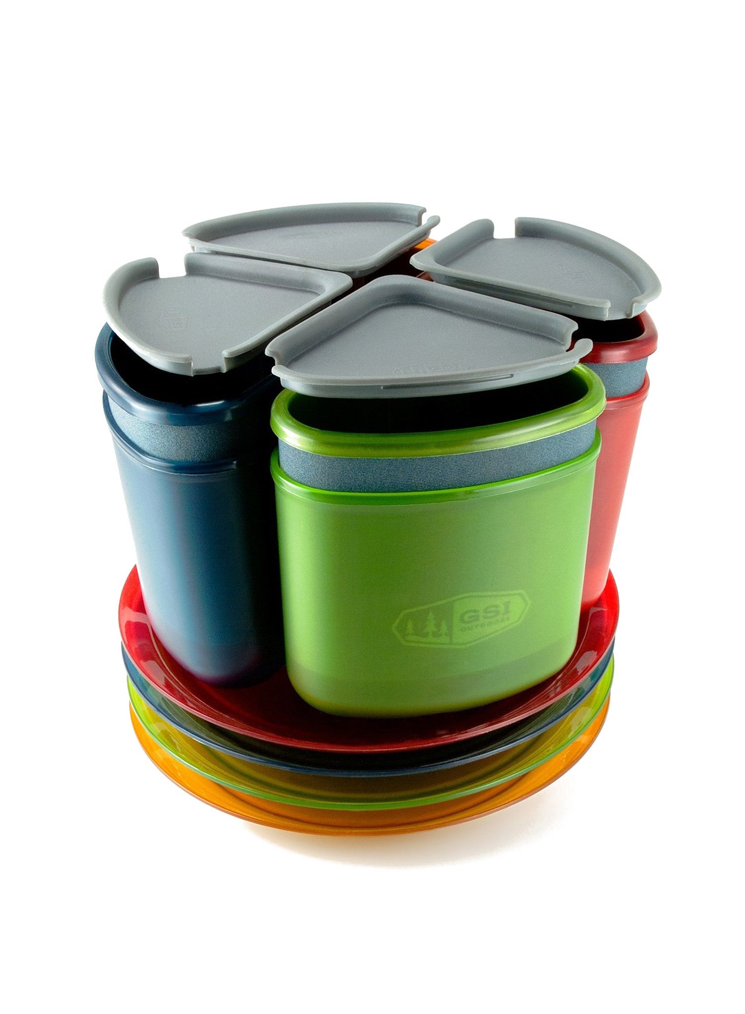 Посуд туристичний GSI Infinity 4 Person Compact Tableset - multicolor
