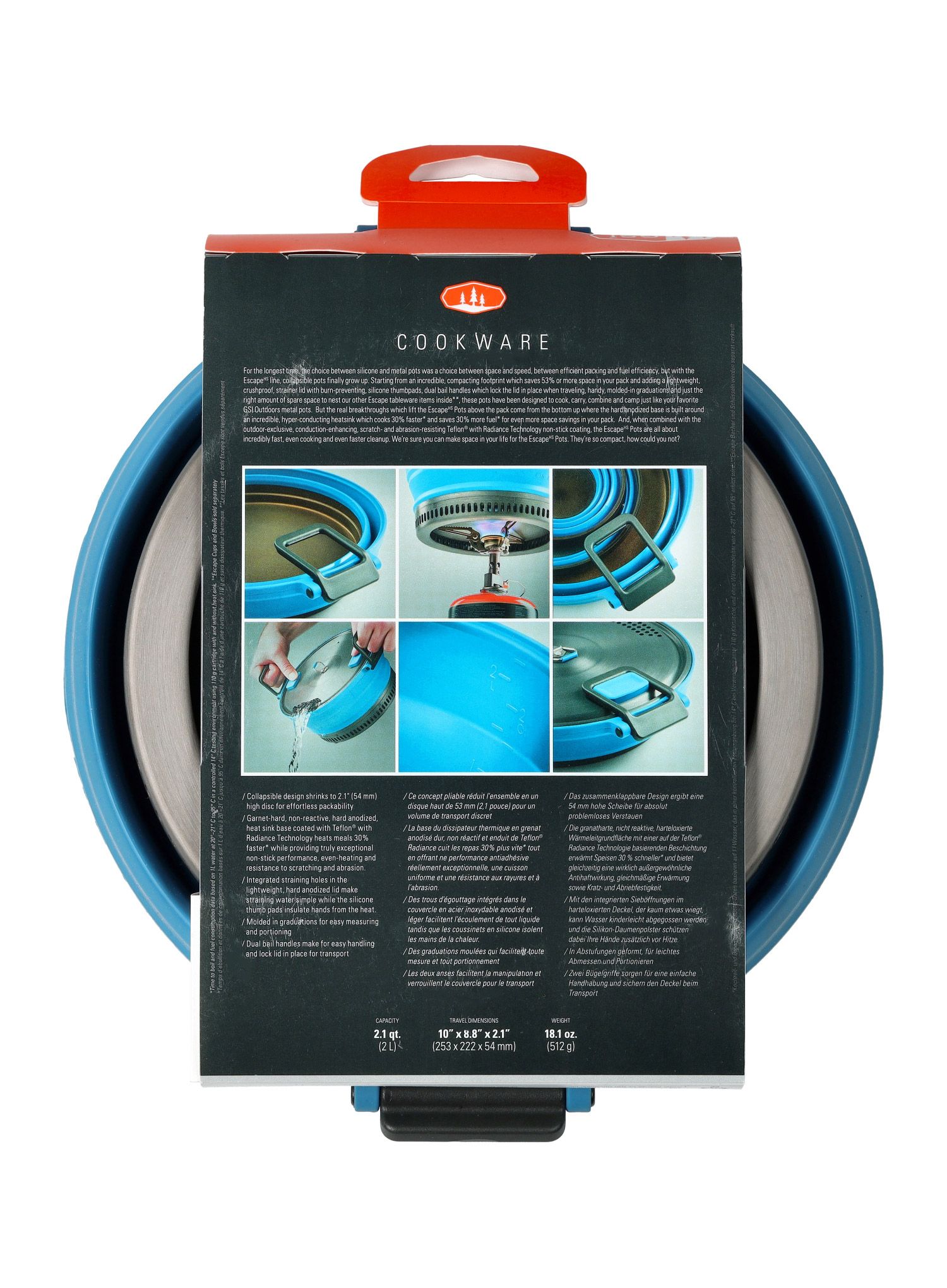 Каструля туристична GSI Outdoors Escape HS 2L Pot - blue