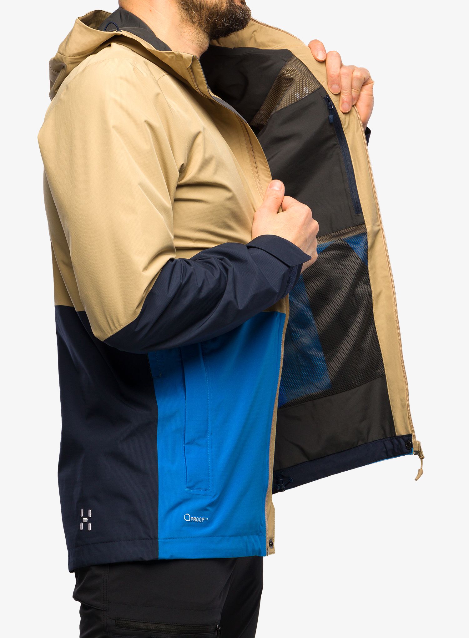 Куртка дощовик Haglofs Finch Proof Jacket - sand/tarn blue
