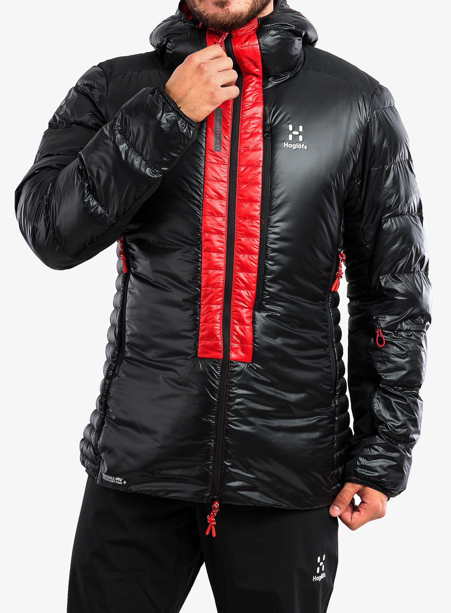 Пуховик Haglofs L.I.M ZT Down Jacket - true black/zenith red