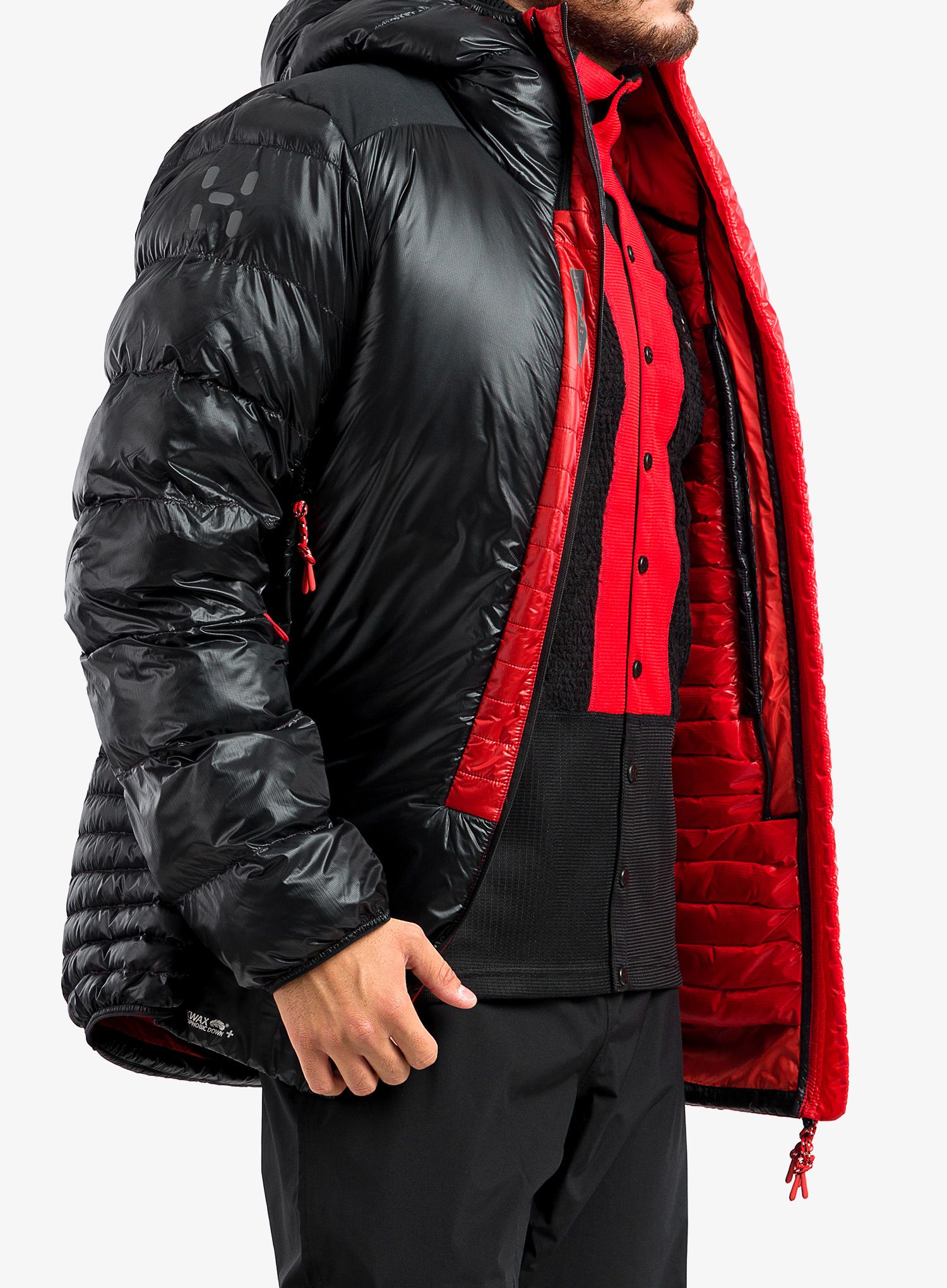Пуховик Haglofs L.I.M ZT Down Jacket - true black/zenith red