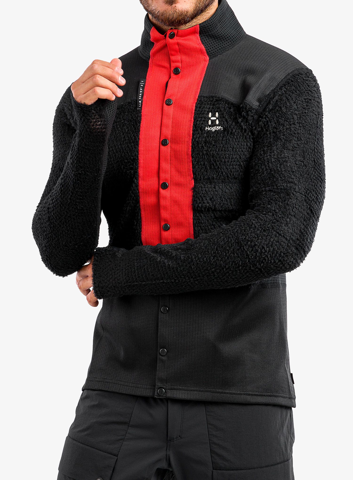 Кофта флісова Haglofs L.I.M ZT Sync 2 Mid Jacket - true black/zenith red