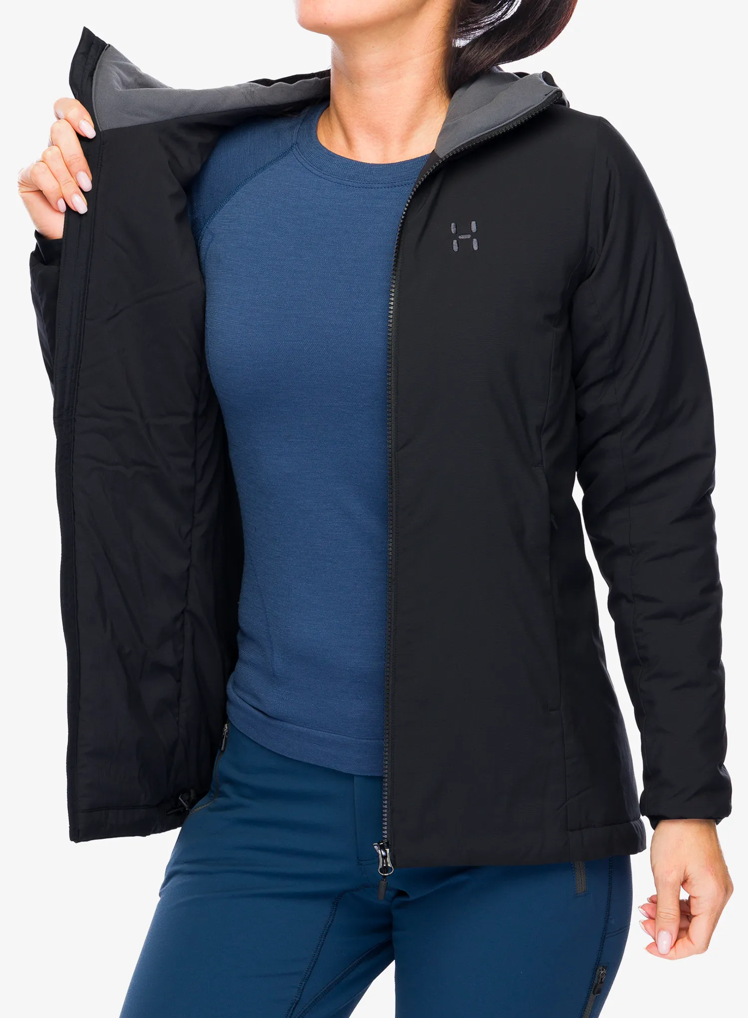 Куртка утеплена жіноча Haglofs Mimic Alert Hood - true black