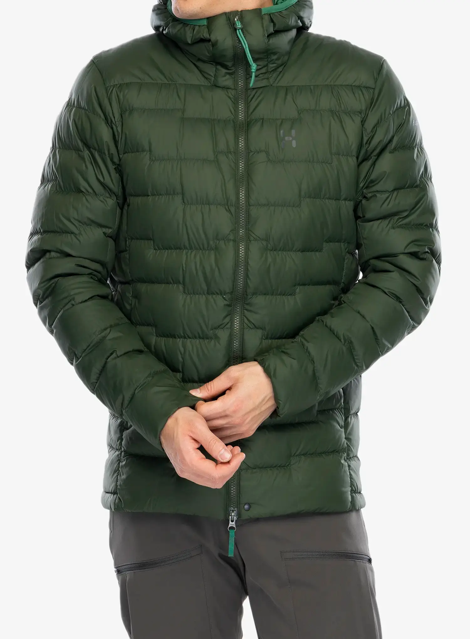 Пуховик Haglofs ROC Flash Down Hood - seaweed green