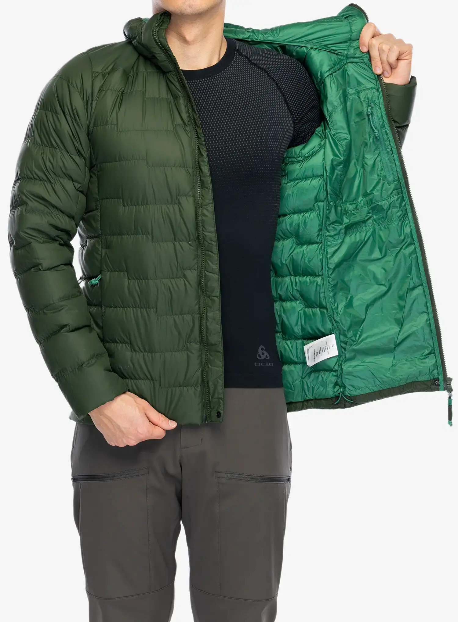 Пуховик Haglofs ROC Flash Down Hood - seaweed green
