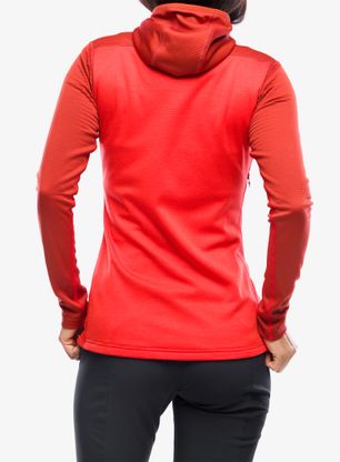 Кофта флісова жіноча Haglofs ROC Flash Mid Hood - corrosion/poppy red