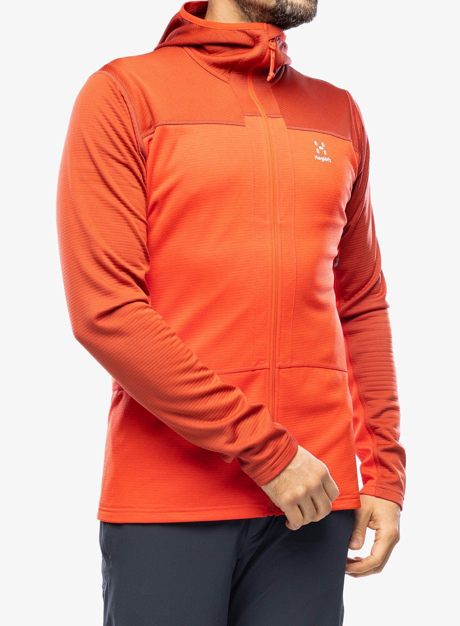 Кофта флісова Haglofs ROC Flash Mid Hood - corrosion/zenith red