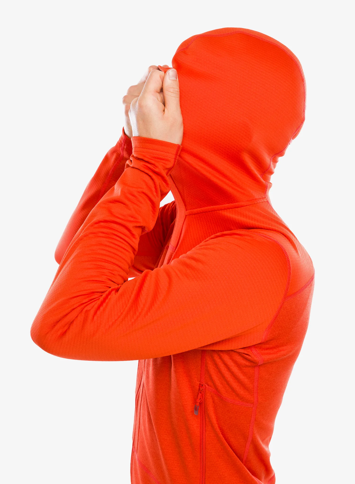 Кофта з каптуром Haglofs ROC Flash Mid Hood - habanero