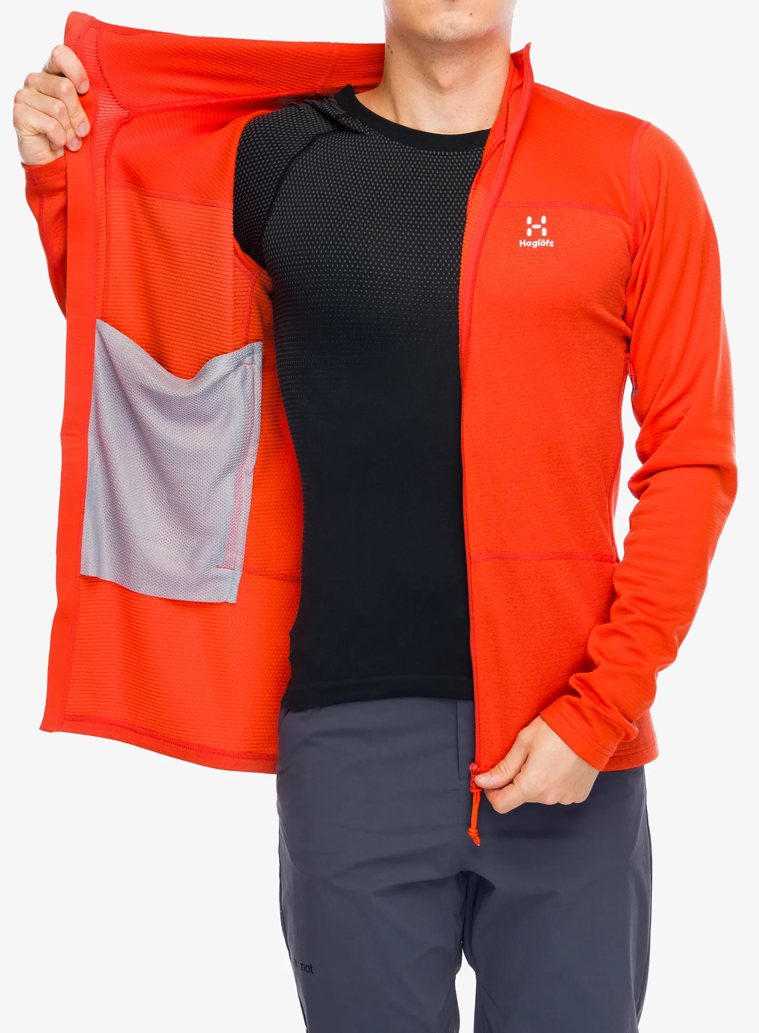 Кофта з каптуром Haglofs ROC Flash Mid Hood - habanero