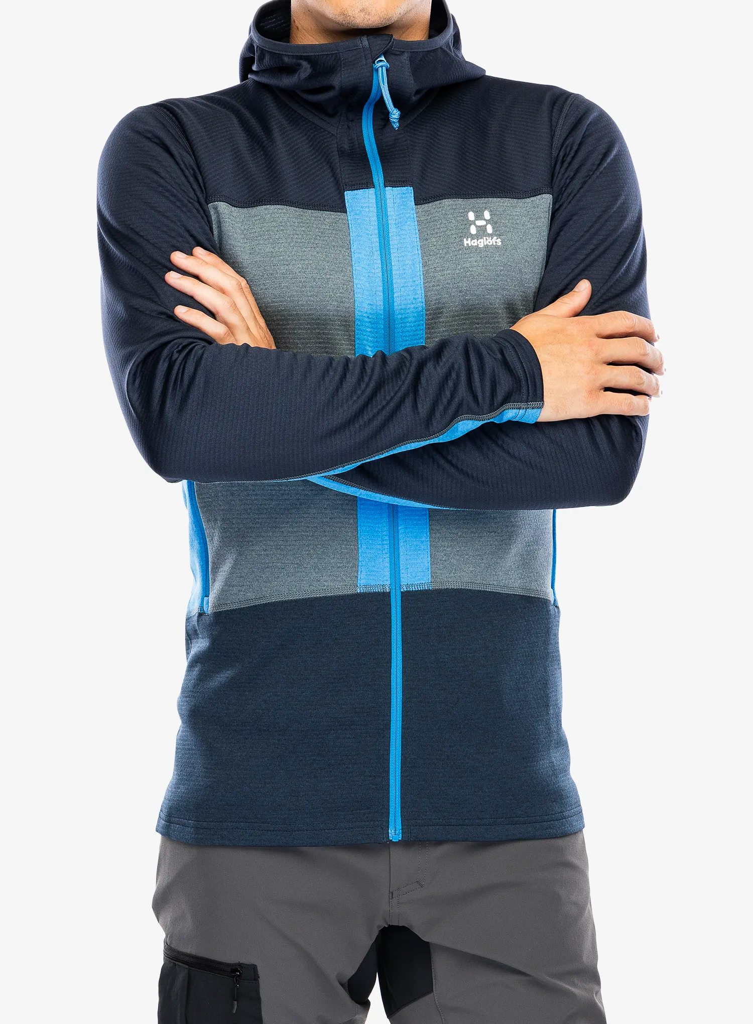 Кофта з каптуром Haglofs ROC Flash Mid Hood - tarn blue/steel blue