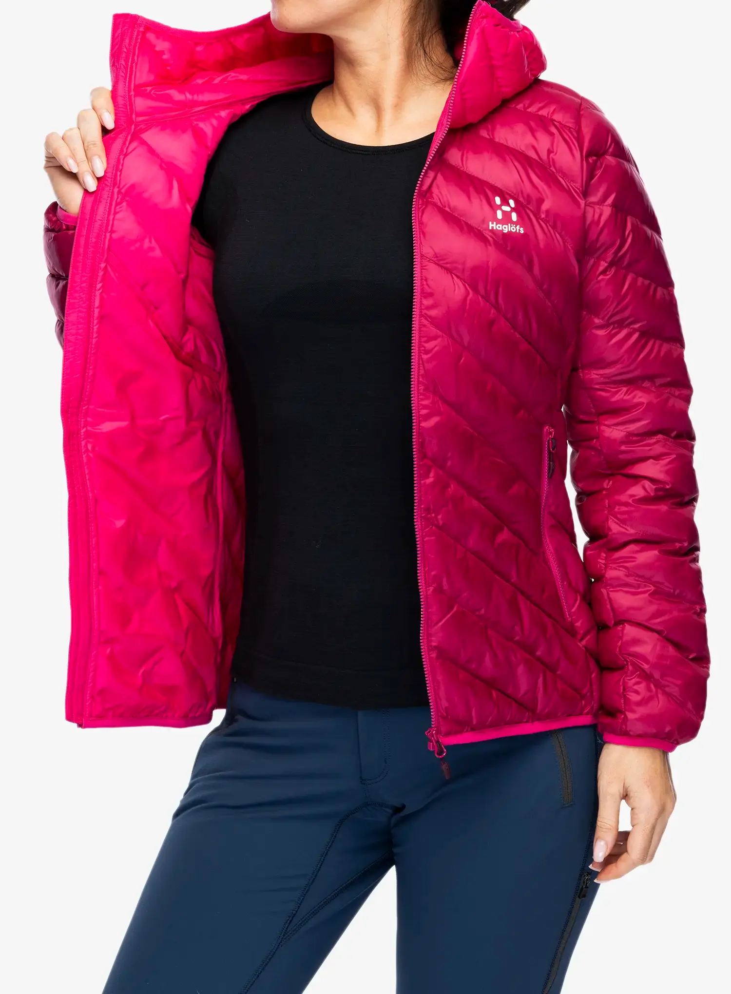 Куртка утеплена жіноча Haglofs Sarna Mimic Hood - deep pink