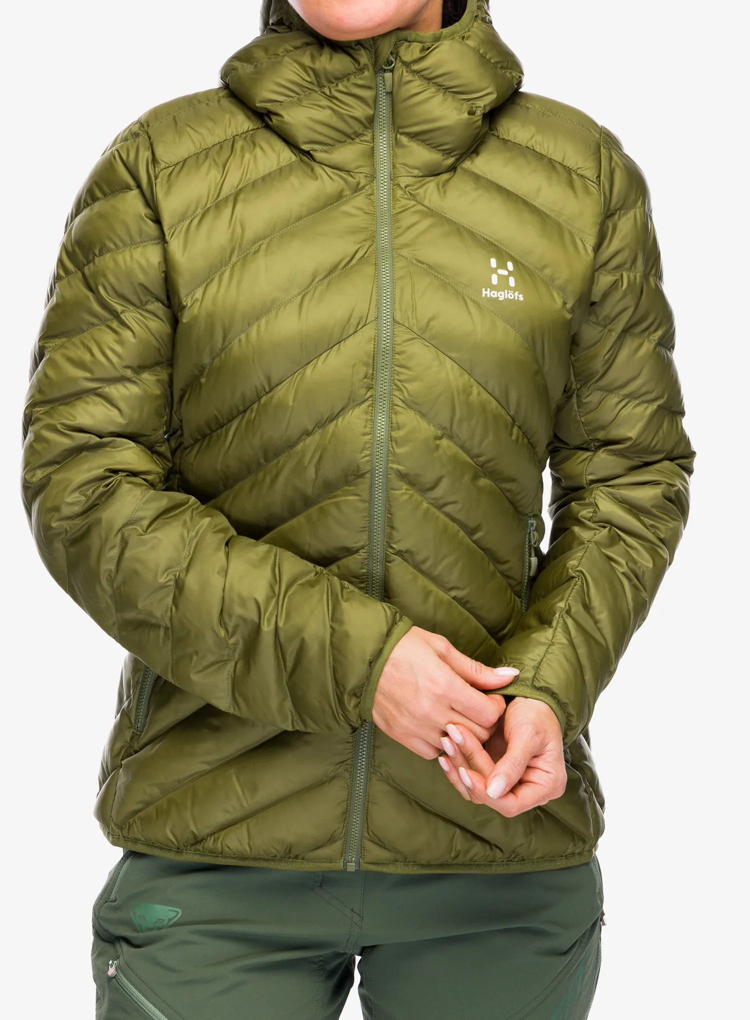 Куртка утеплена жіноча Haglofs Sarna Mimic Hood - olive green