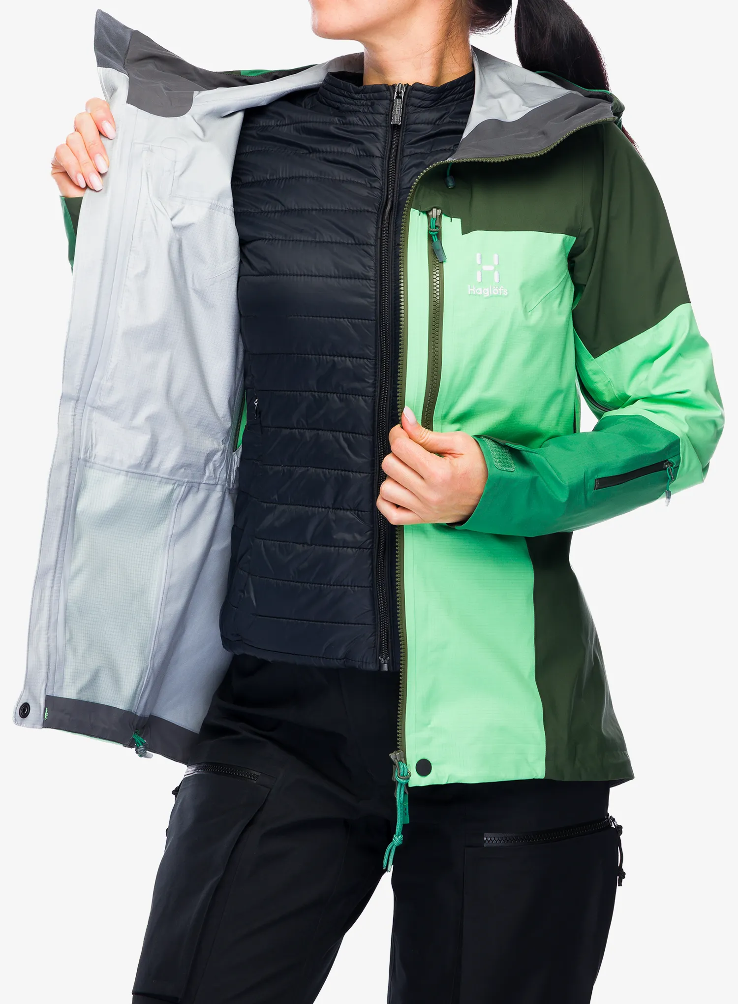 Куртка GORE-TEX Haglofs Spitz GTX PRO Jacket - mint stone/seaweed green