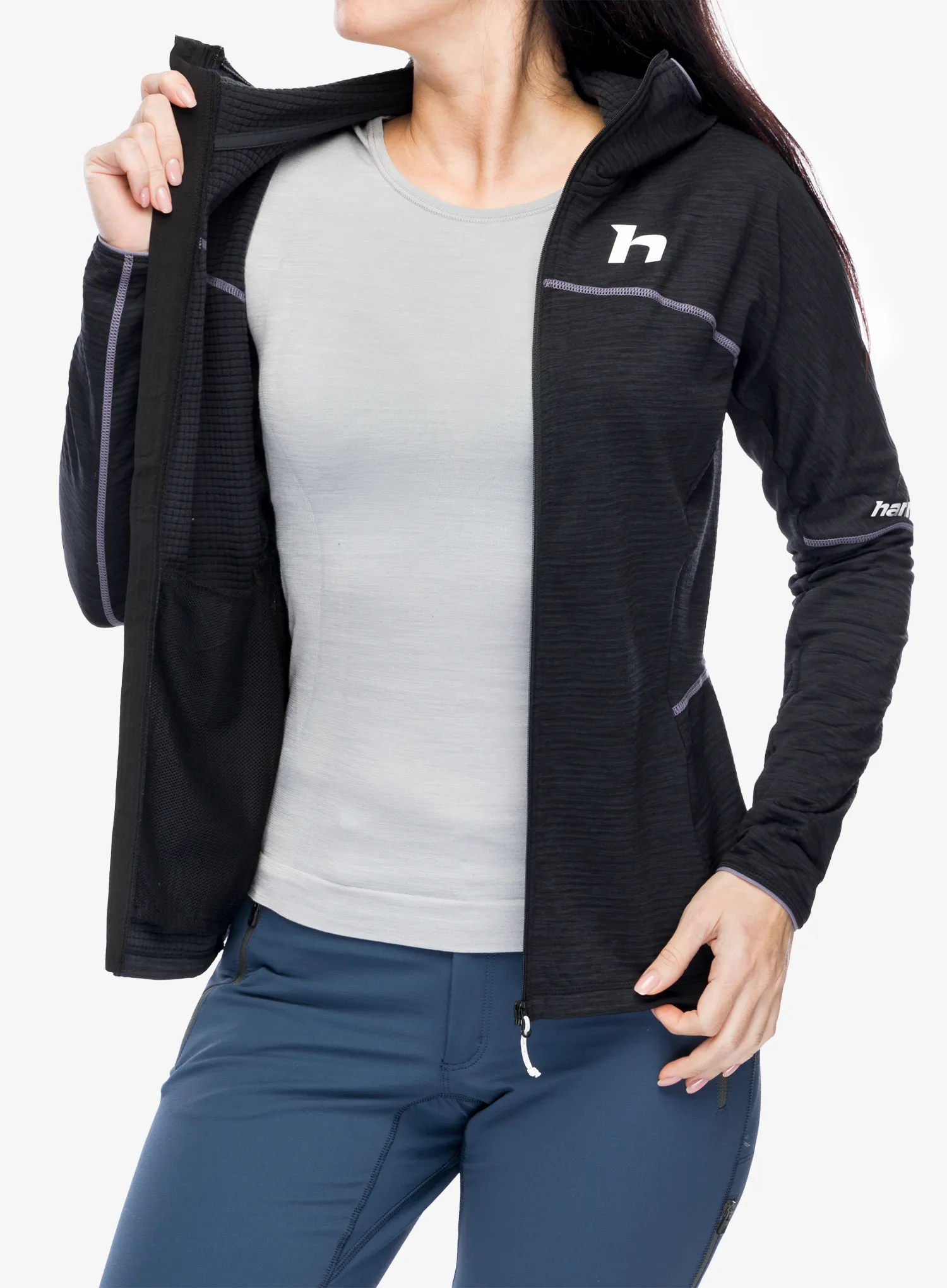 Кофта з каптуром жіноча Hannah Meda Hoody - anthracite mel