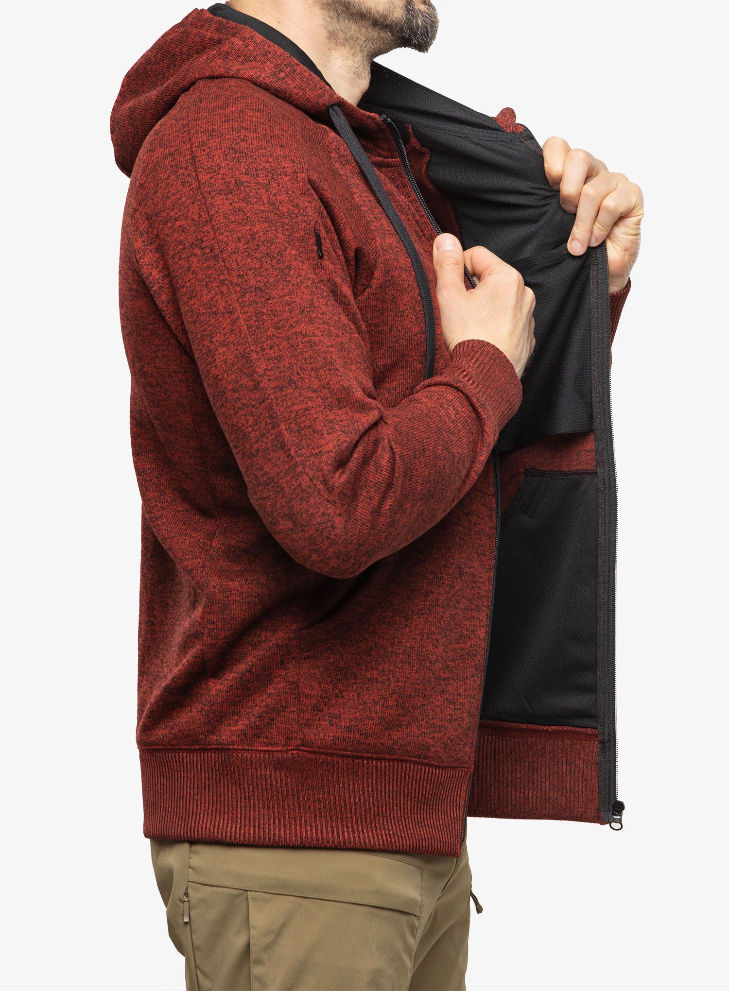 Кофта з каптуром Helikon-Tex Covert Tactical Hoodie Full Zip - melange red