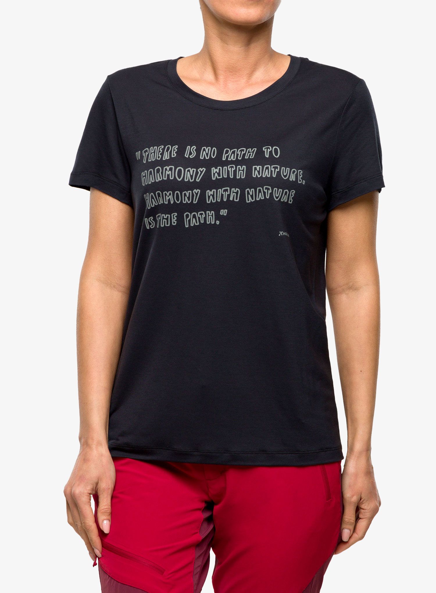 Футболка жіноча Houdini Tree Message Tee - true black/reconnect