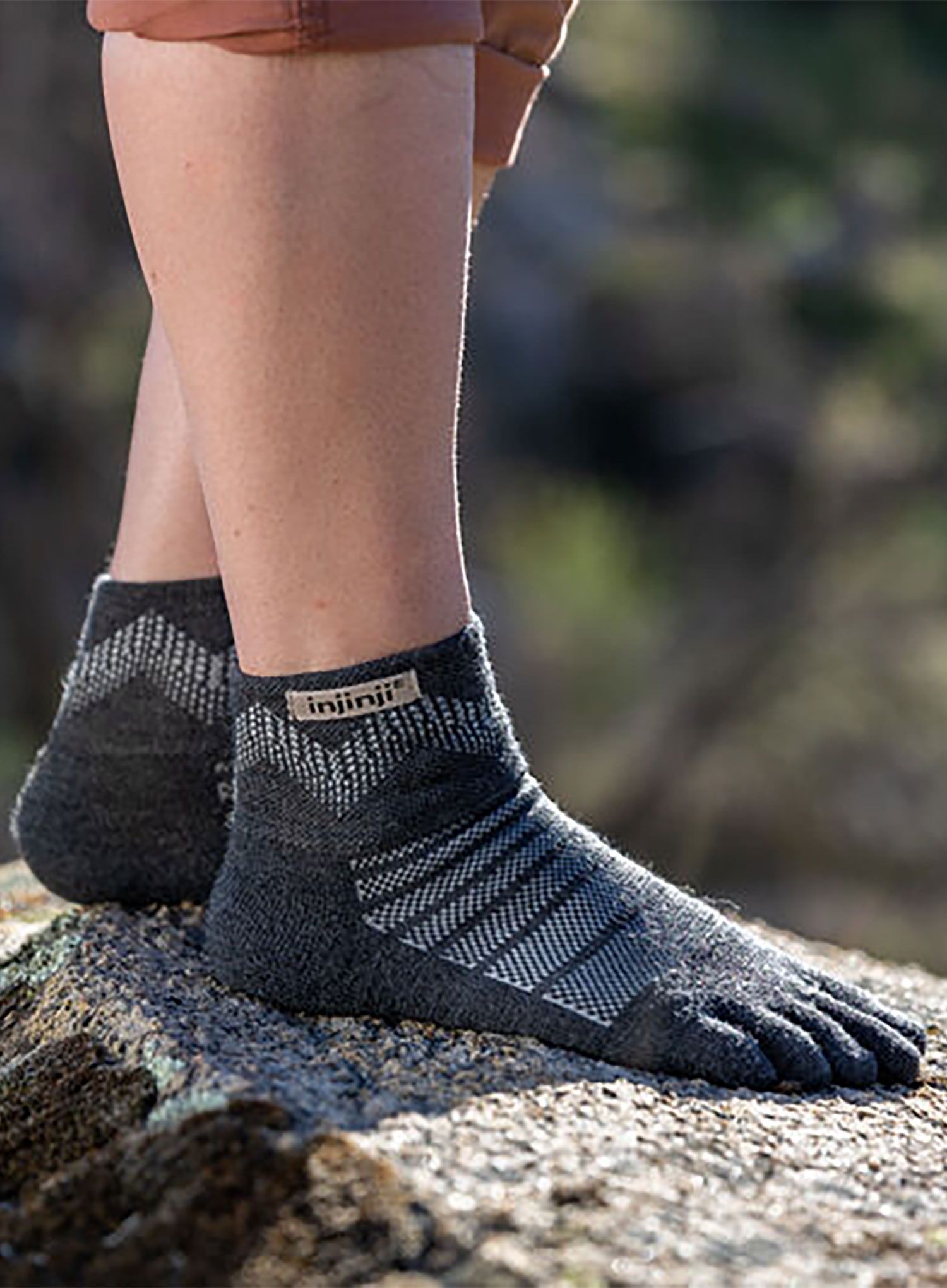 Шкарпетки з мериноса Injinji Outdoor Midweight Mini-Crew Wool - slate