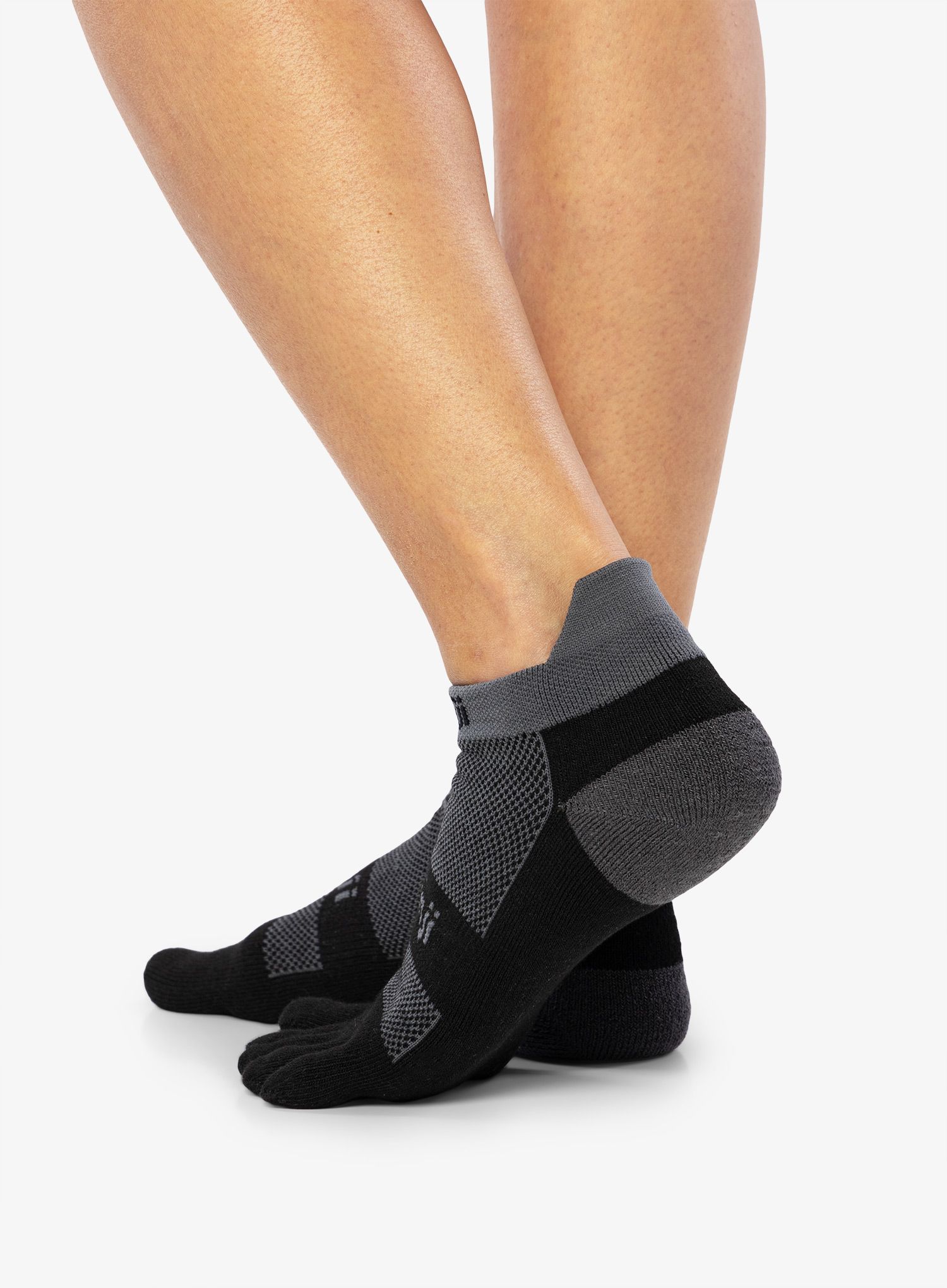 Шкарпетки для бігу Injinji Run Midweight No-Show - black/grey