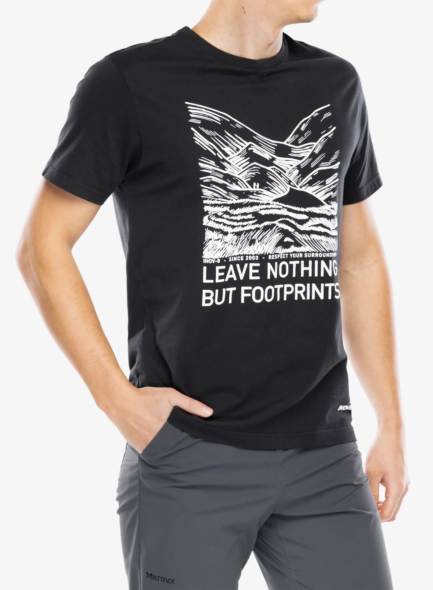 Футболка бавовняна Inov-8 Graphic T-Shirt Footprints - graphite