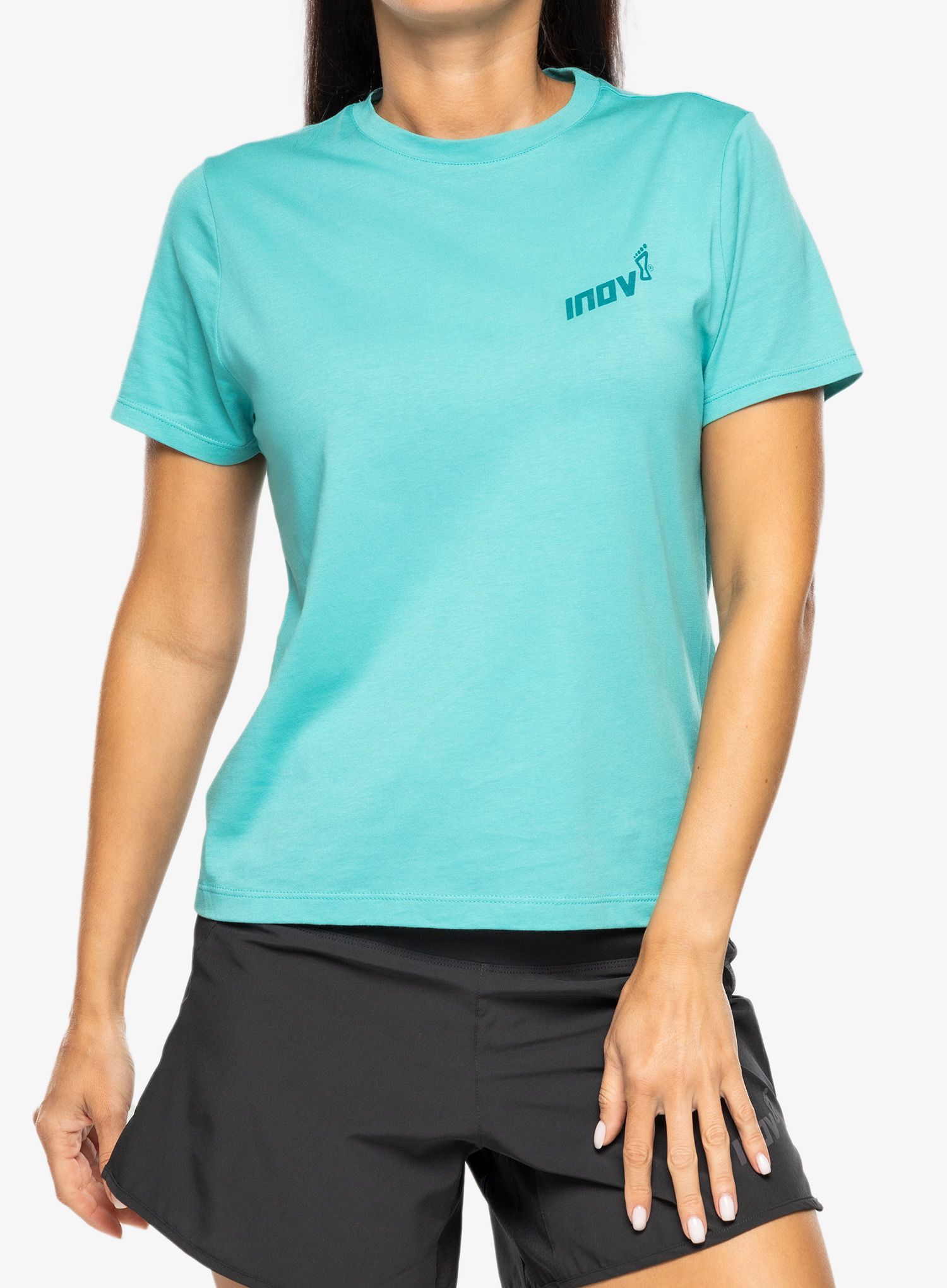 Футболка для бігу жіноча Inov-8 Graphic Tee SS Brand - teal