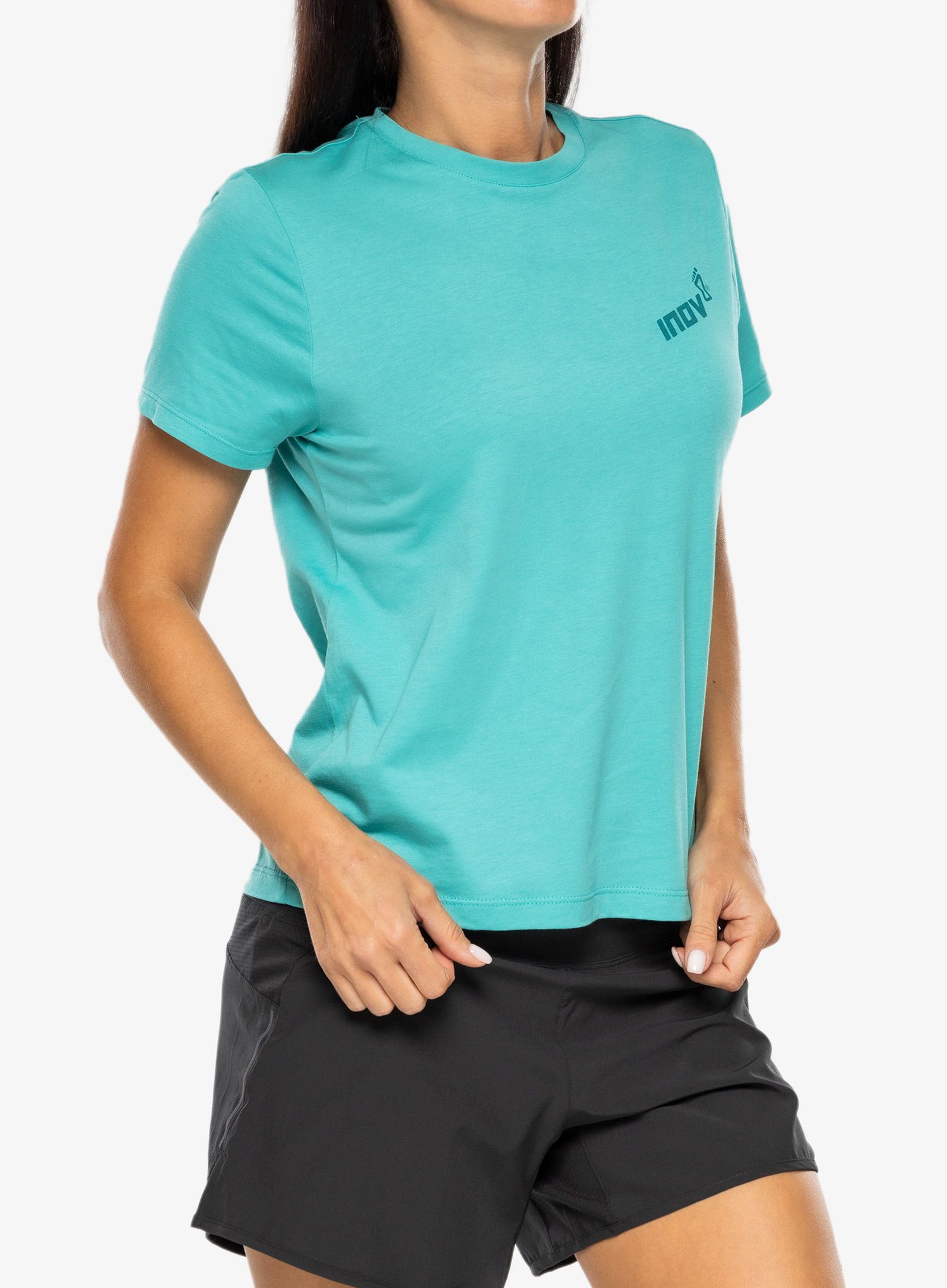 Футболка для бігу жіноча Inov-8 Graphic Tee SS Brand - teal