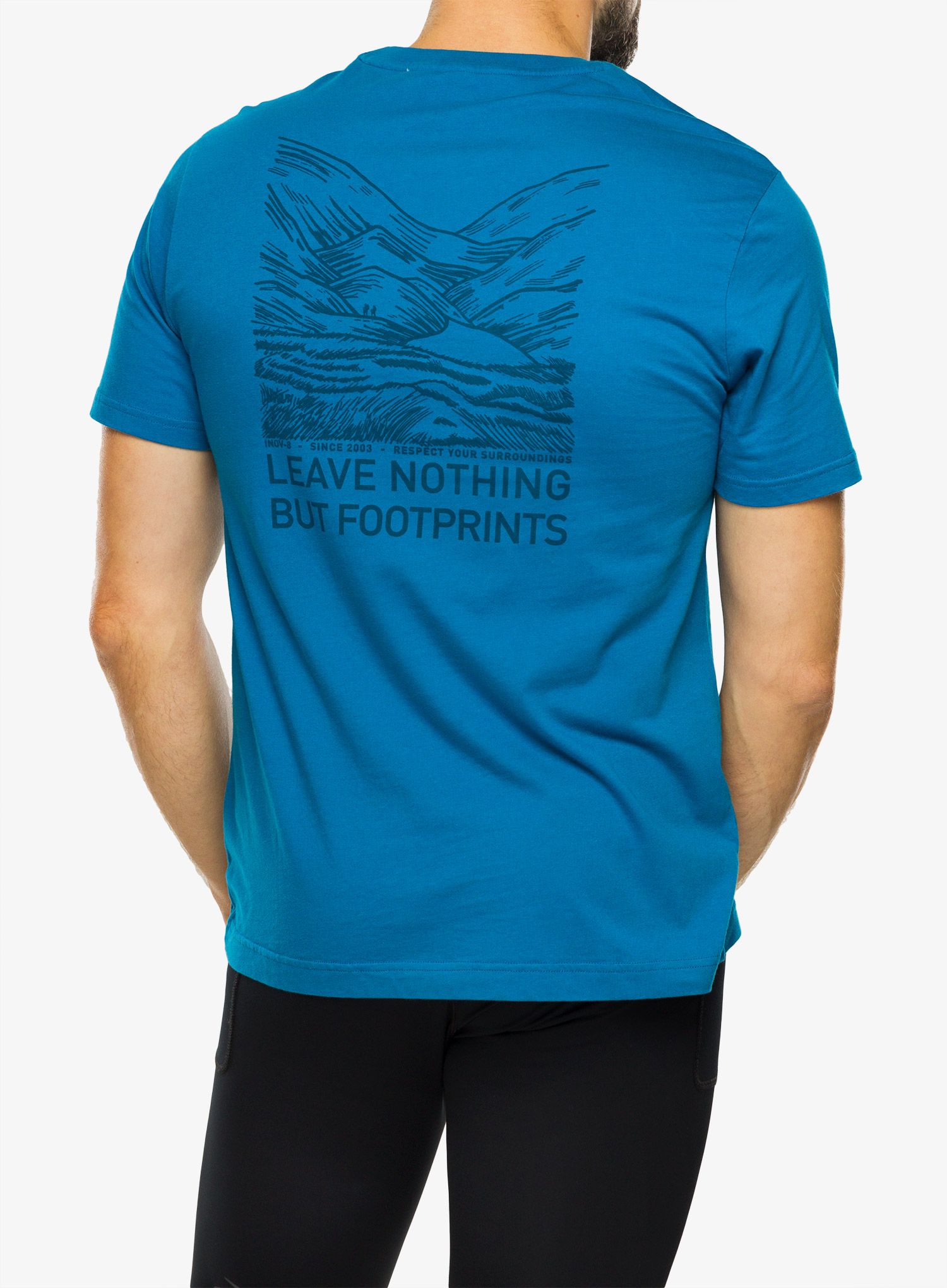 Футболка з принтом Inov-8 Graphic Tee SS Footprints - blue