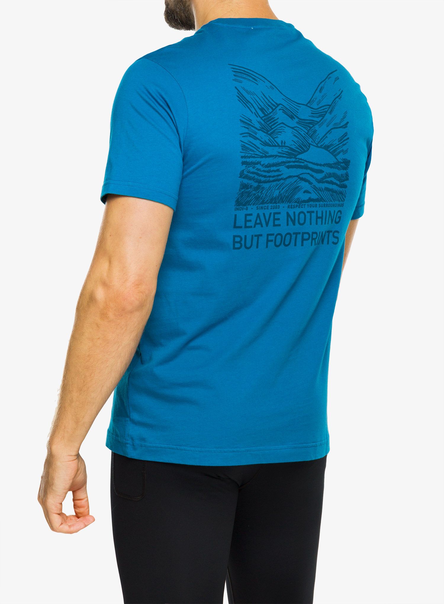 Футболка з принтом Inov-8 Graphic Tee SS Footprints - blue