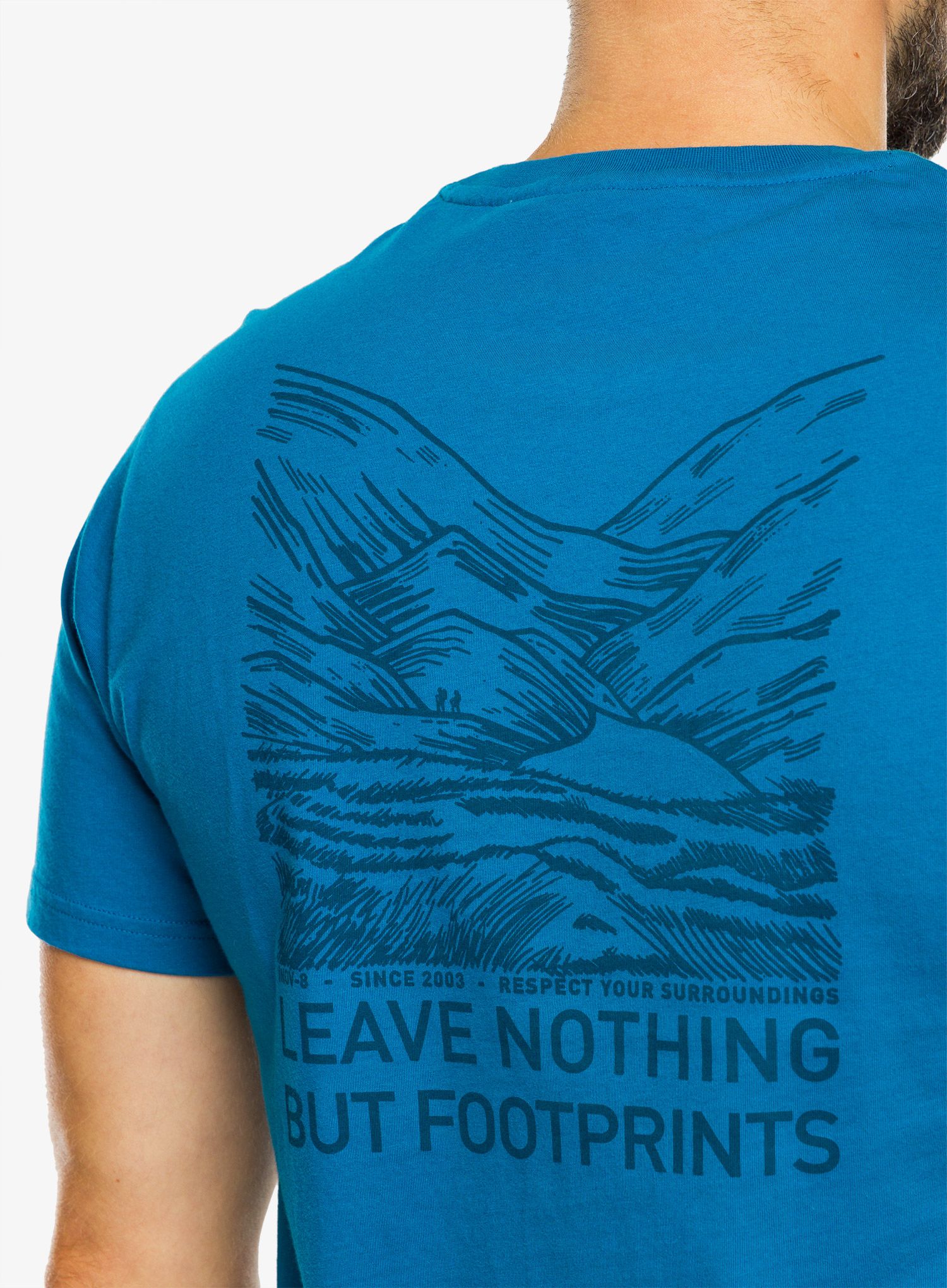 Футболка з принтом Inov-8 Graphic Tee SS Footprints - blue