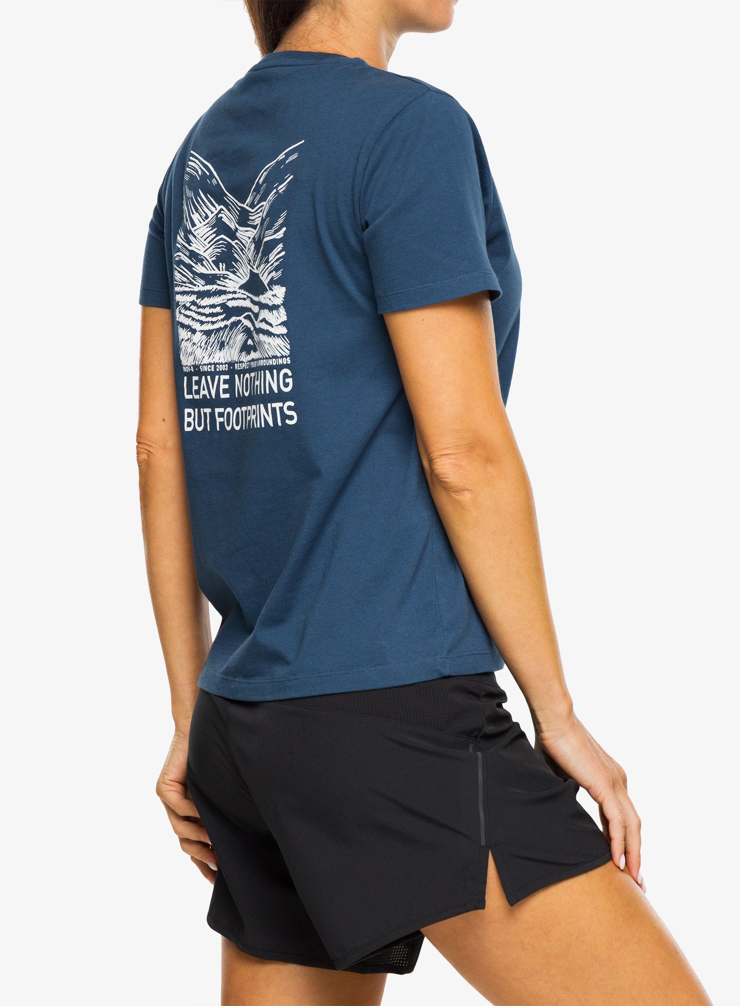 Футболка з принтом жіноча Inov-8 Graphic Tee SS Footprints - navy