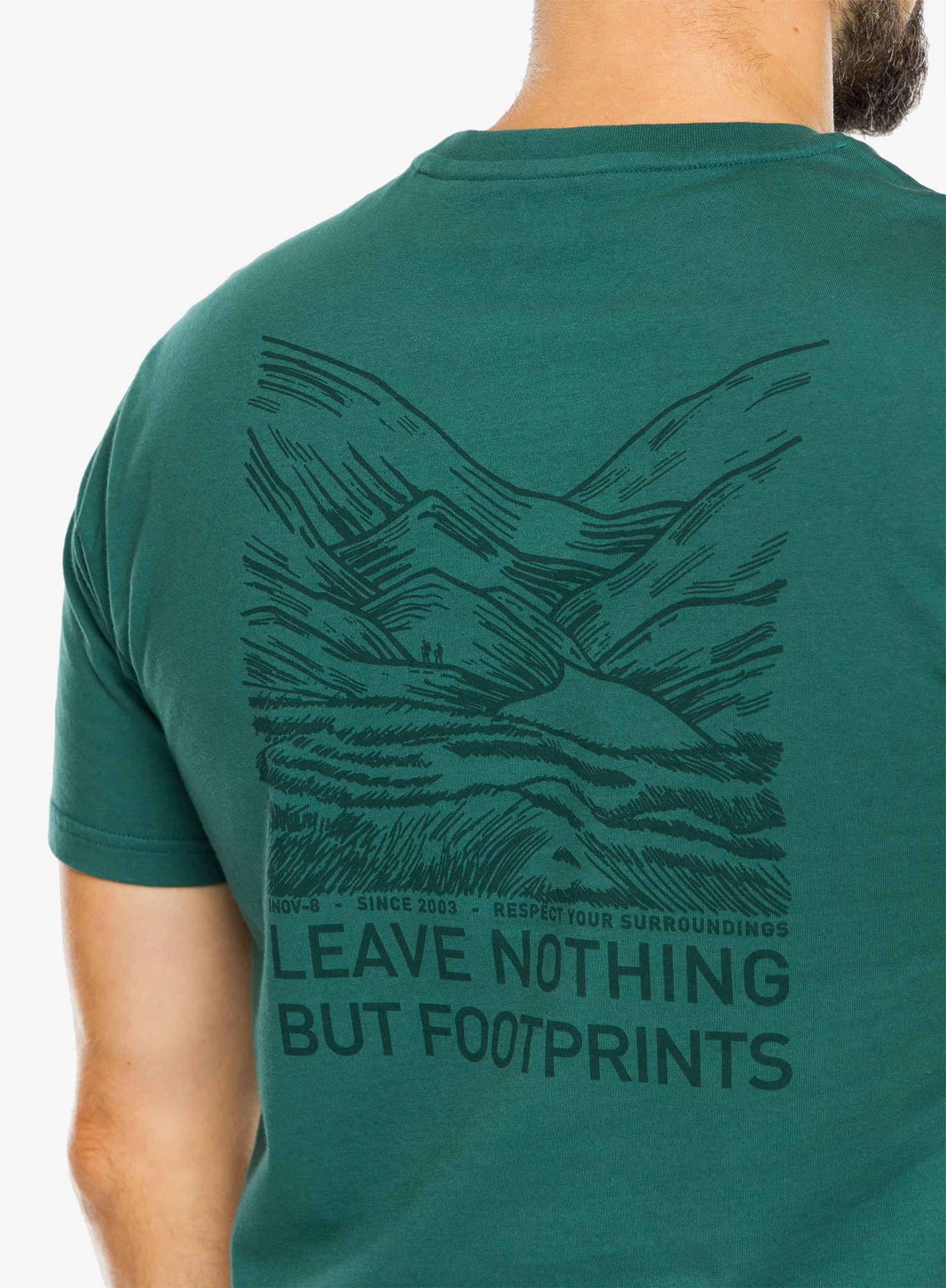 Футболка з принтом Inov-8 Graphic Tee SS Footprints - pine