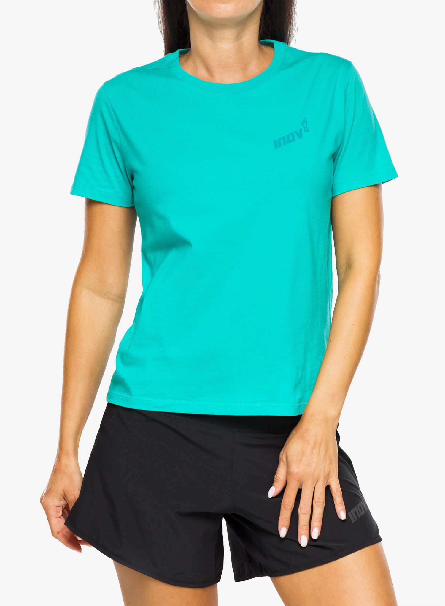 Футболка з принтом жіноча Inov-8 Graphic Tee SS Footprints - teal