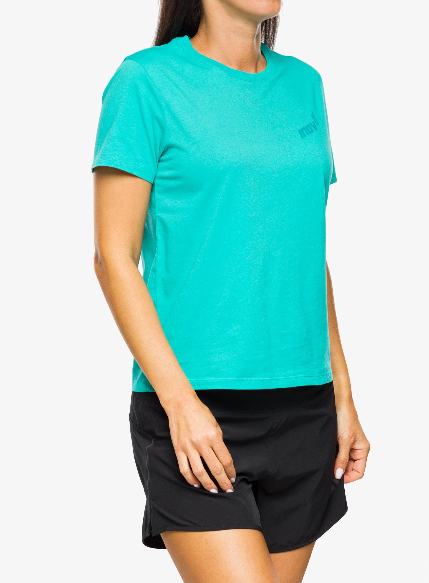Футболка з принтом жіноча Inov-8 Graphic Tee SS Footprints - teal