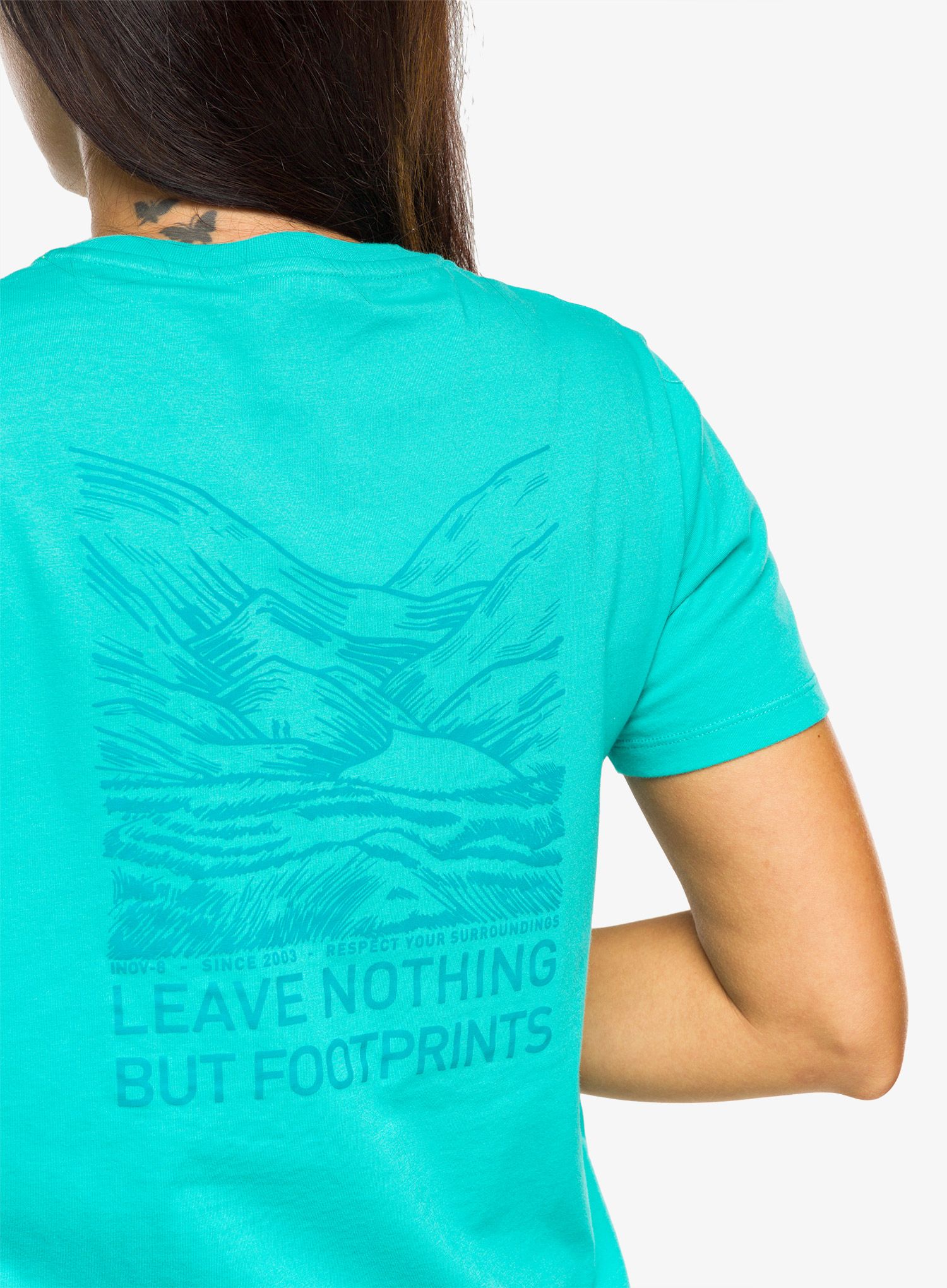 Футболка з принтом жіноча Inov-8 Graphic Tee SS Footprints - teal