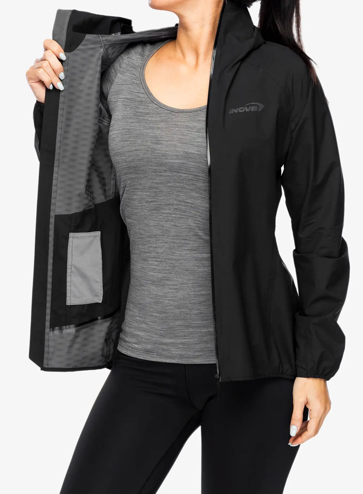 Куртка для бігу жіноча Inov-8 Stormshell FZ V2 - black
