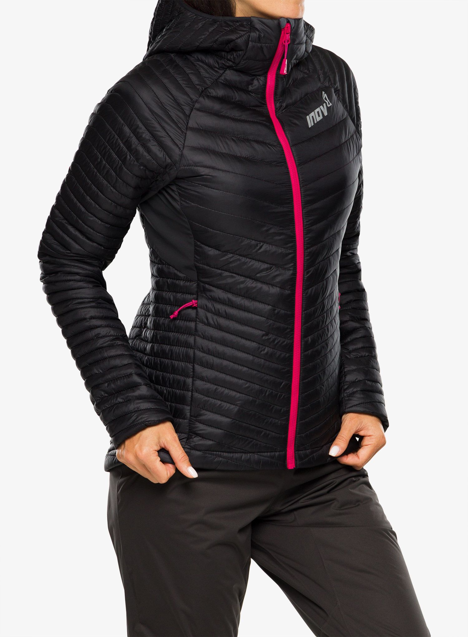 Куртка для бігу жіноча Inov-8 Thermoshell Pro FZ - black/pink
