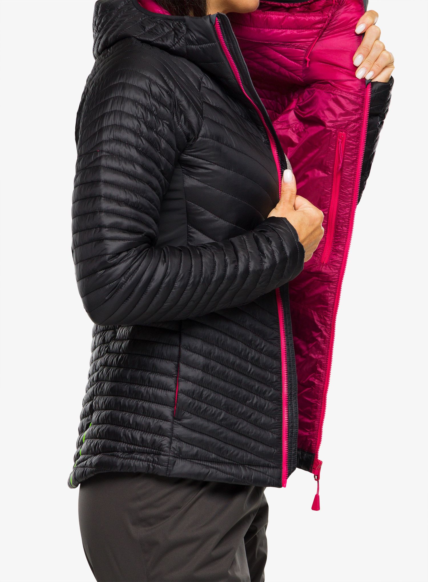Куртка для бігу жіноча Inov-8 Thermoshell Pro FZ - black/pink