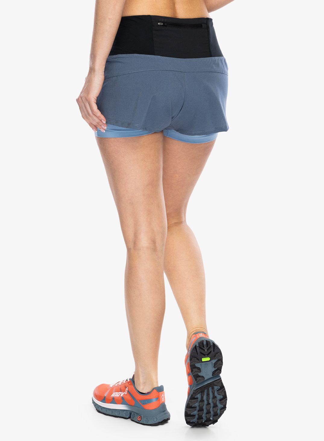 Шорти для бігу жіночі Inov-8 Trailfly Ultra 3 2in1 Short - slate/blue grey