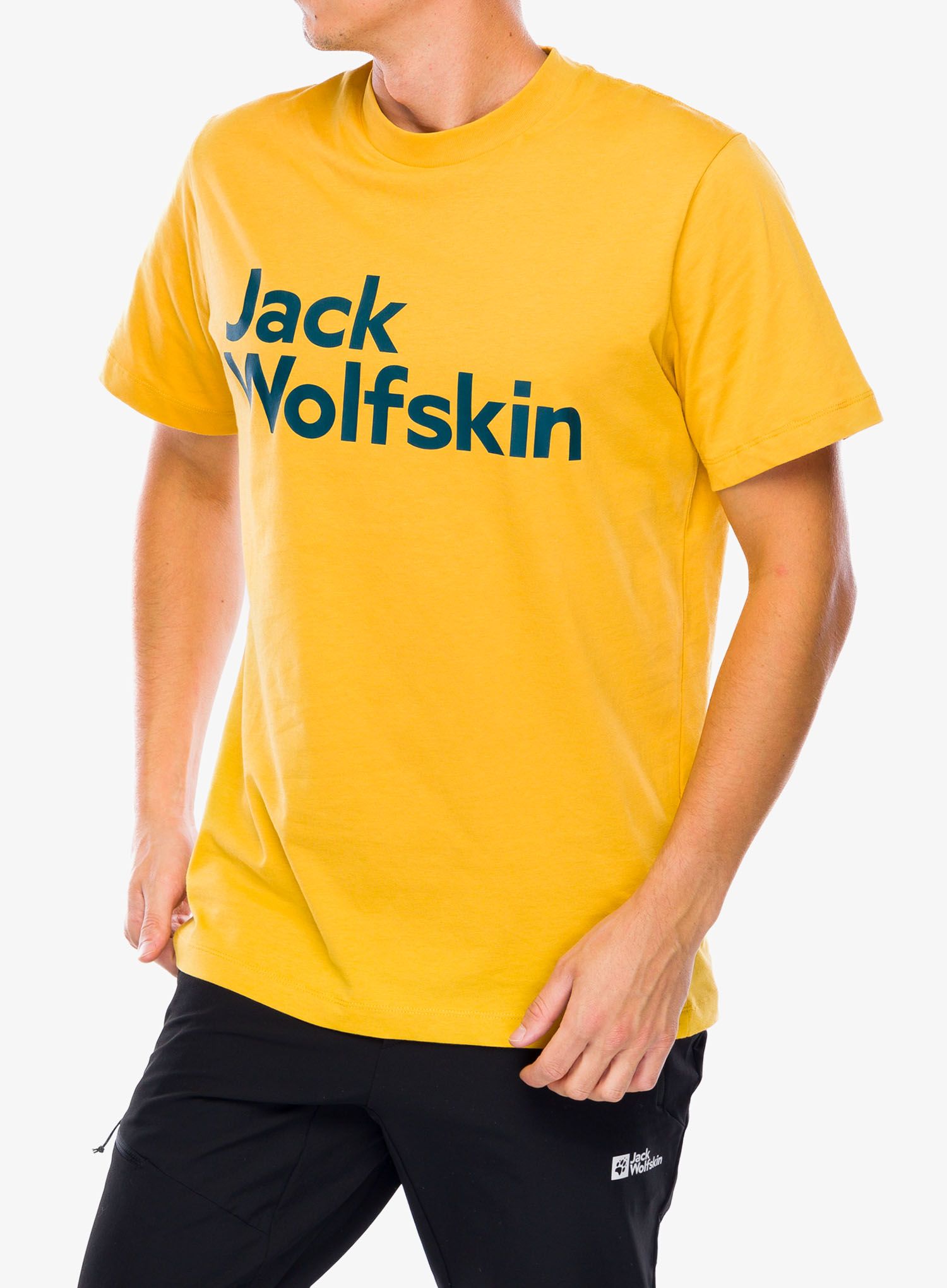 Футболка з принтом Jack Wolfskin Brand T - mustard