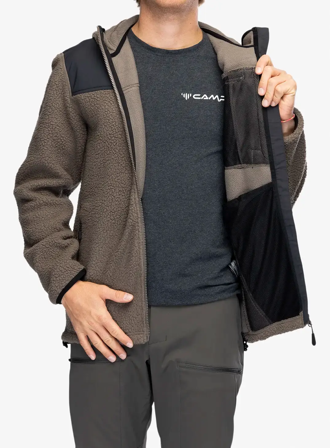 Куртка флісова Jack Wolfskin Kammweg Pile FZ - cold coffee
