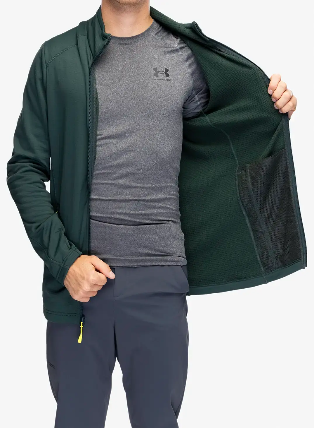 Кофта на замку Jack Wolfskin Kolbenberg FZ - black olive/firefly