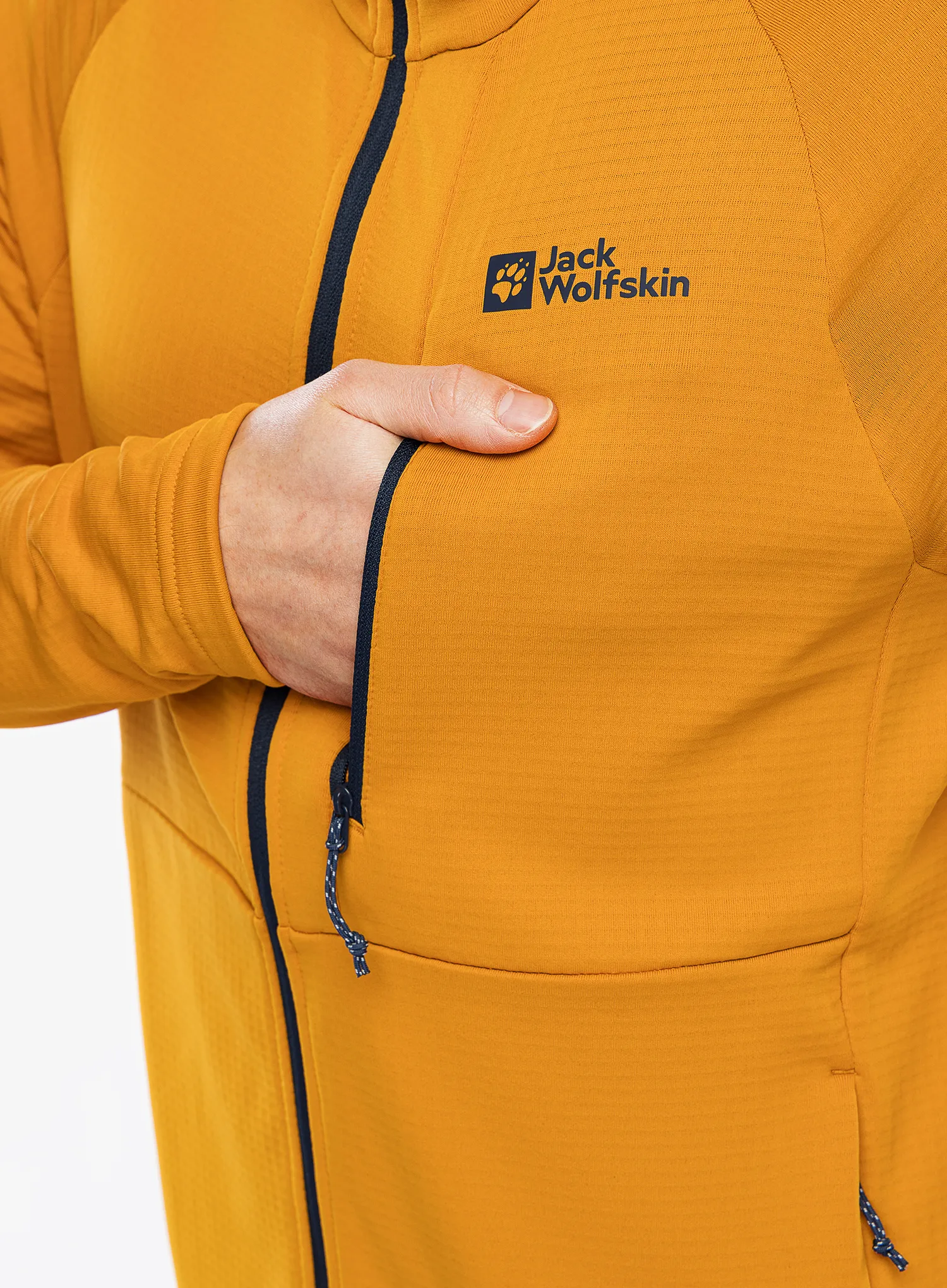 Кофта з каптуром Jack Wolfskin Kolbenberg Hooded FZ - safflower
