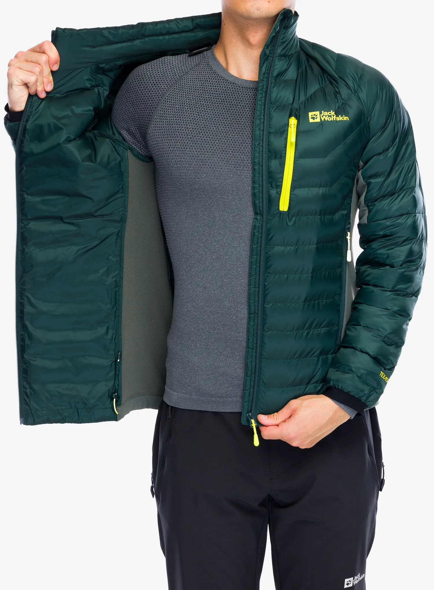 Куртка утеплена Jack Wolfskin Routeburn Pro Ins Jacket - black olive/firefly