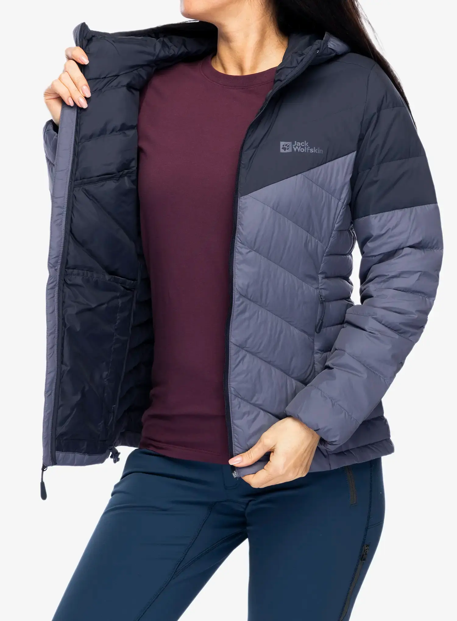 Пуховик жіночий Jack Wolfskin Tundra Down Hoody - dolphin