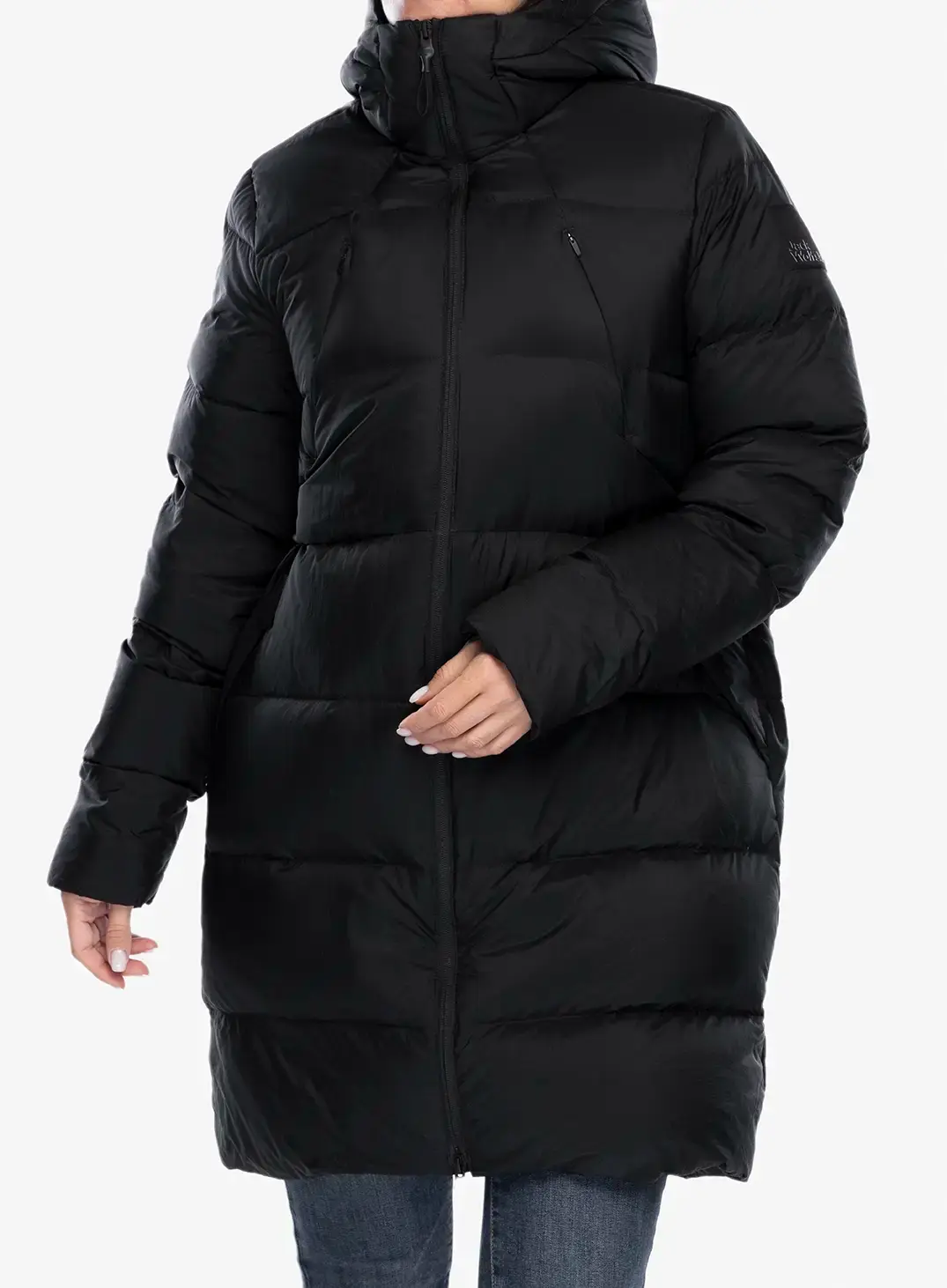 Плащ пуховий жіночий Jack Wolfskin Wandermood Down Parka - granite black