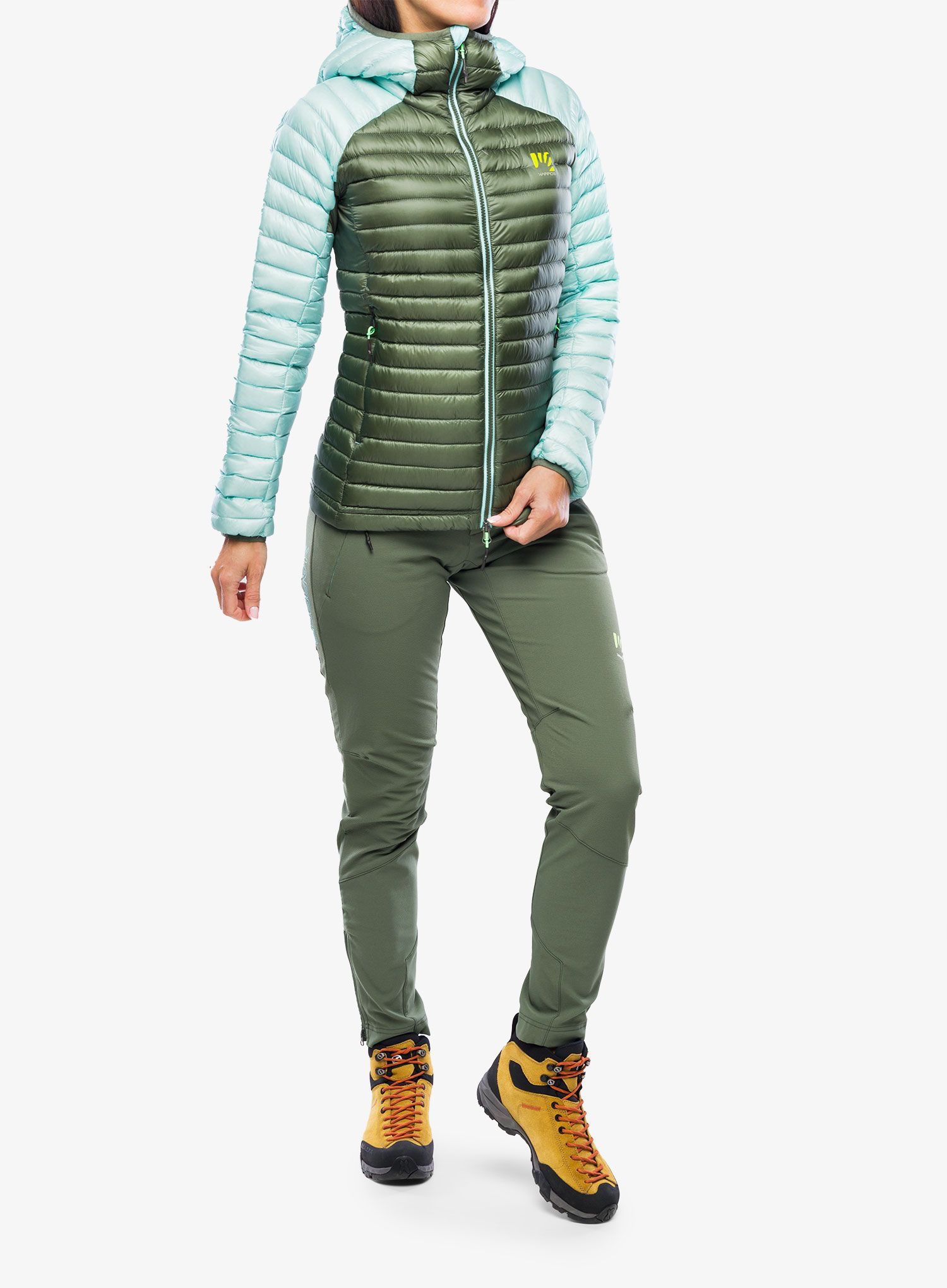 Пуховик жіноча Karpos Alagna Down Jacket - thyme/aqua sky